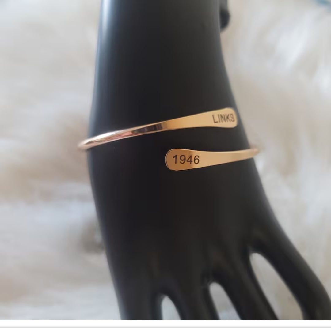 The LINKS 1946, Inc. Adjustable Cuff Bracelet Available in Silver & Gold