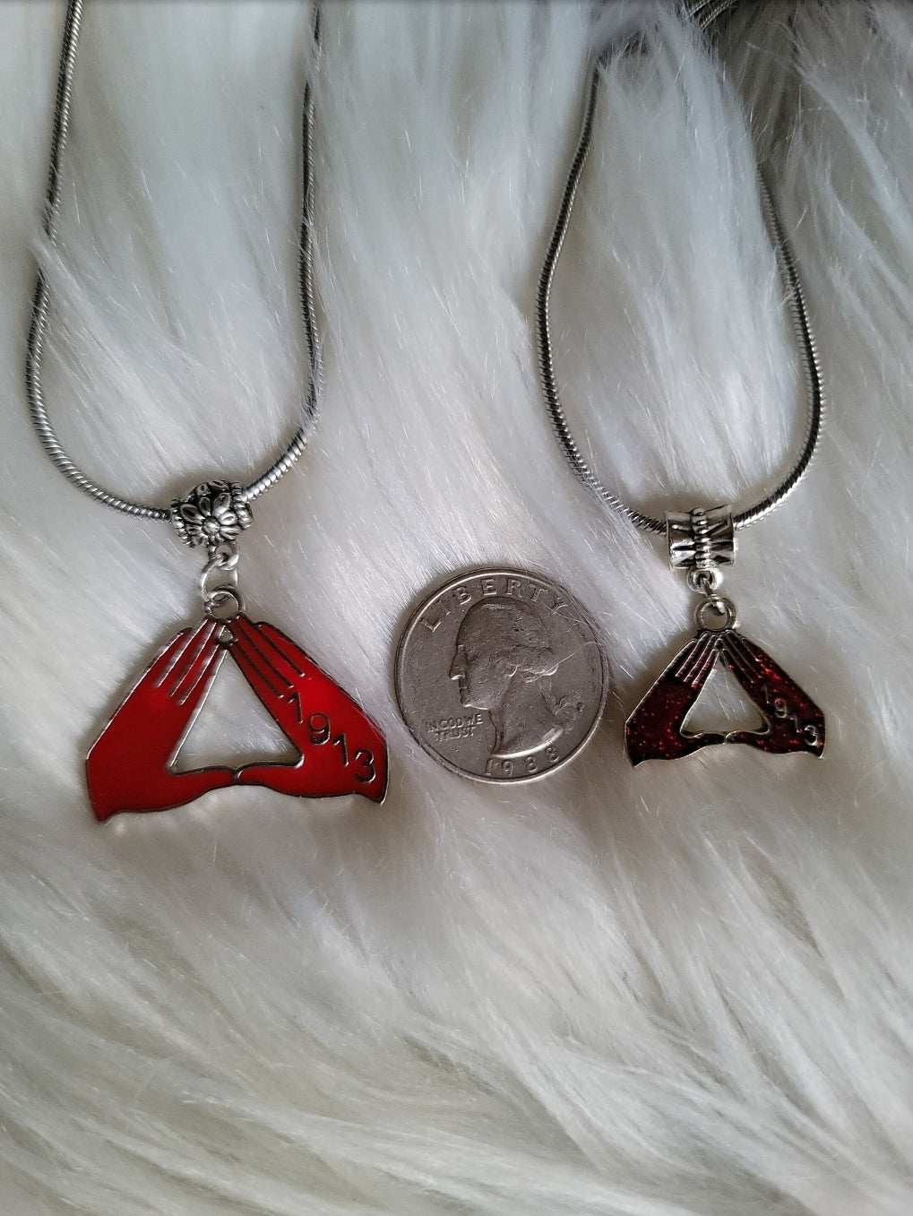Delta Sigma Theta Pyramid Sorority Necklaces Available In Silver