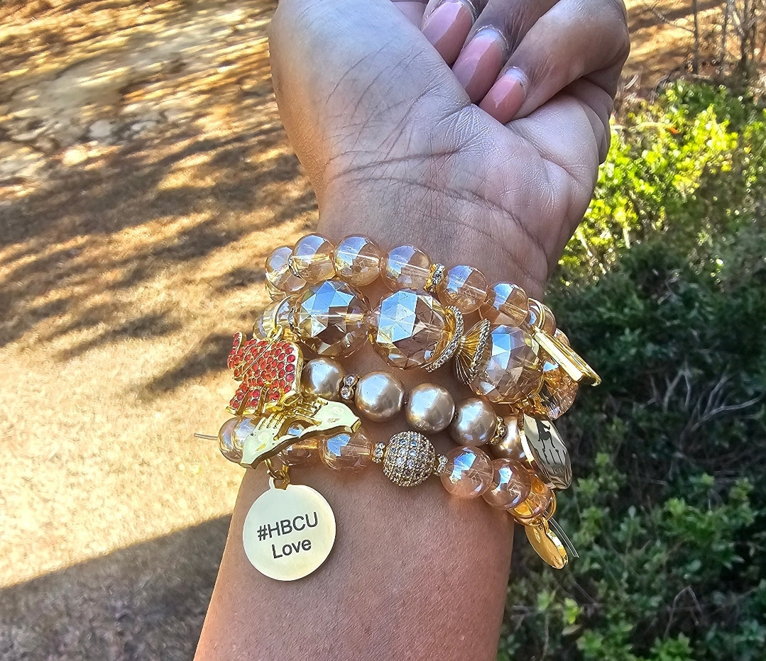 Delta Sigma Theta Gold Stack Bracelet Custom Fit Set (please message with line number if would like added to design)