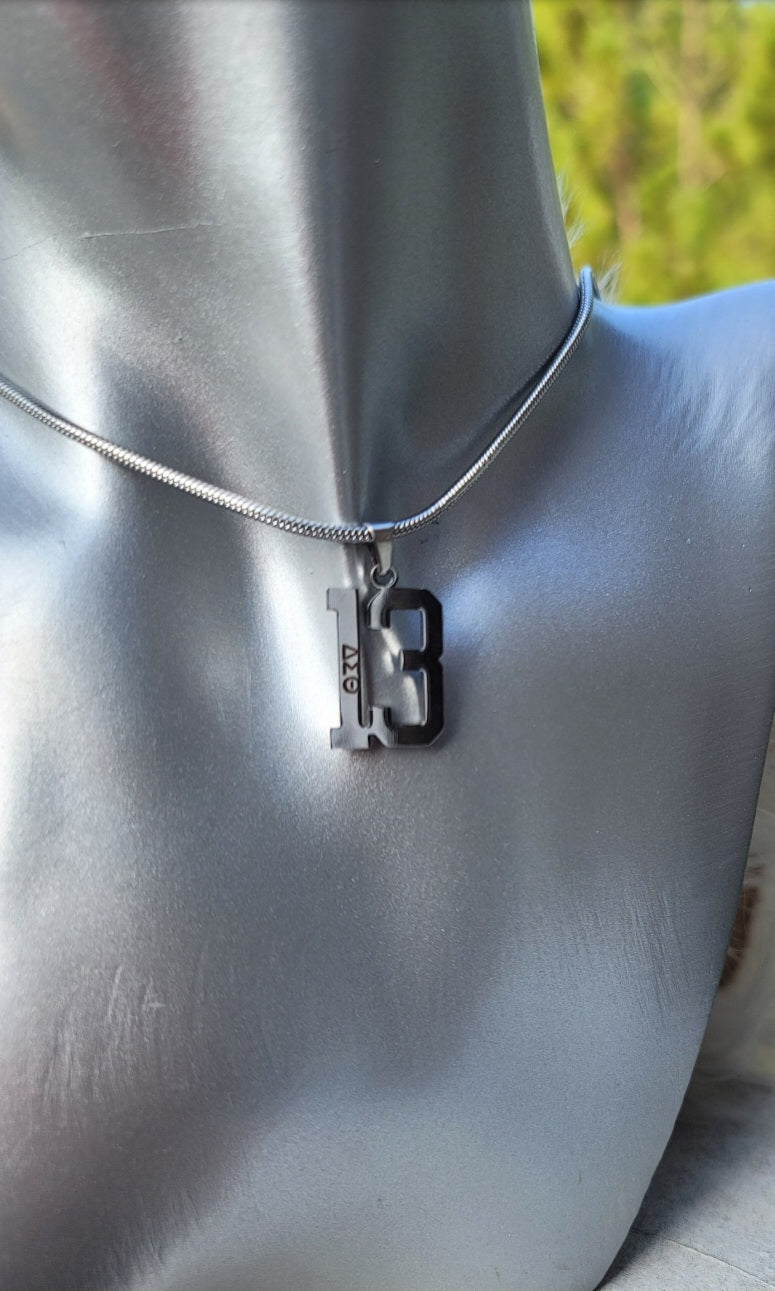 Delta Sigma Theta Greek Letter 1913 Sorority Necklace Available in Silver and Gold