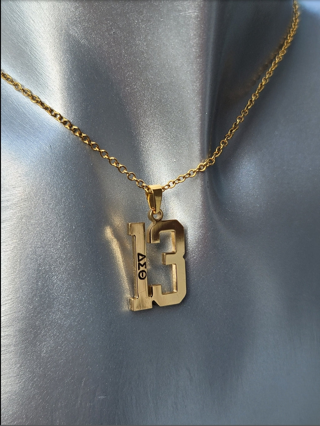 Delta Sigma Theta Greek Letter 1913 Sorority Necklace Available in Silver and Gold