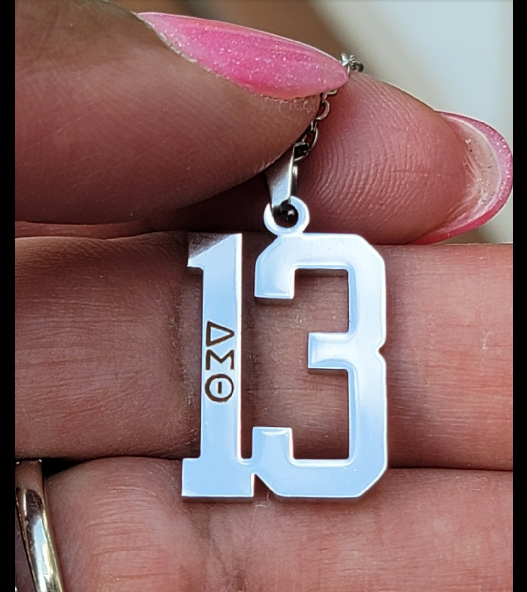 Delta Sigma Theta Greek Letter 1913 Sorority Necklace Available in Silver and Gold