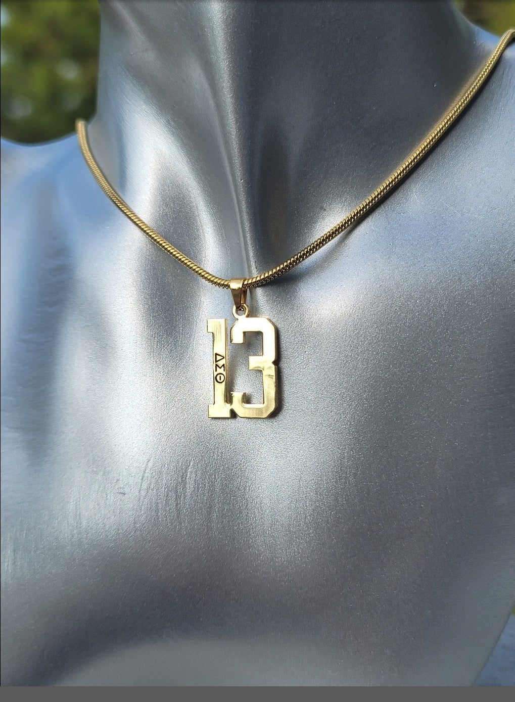 Delta Sigma Theta Greek Letter 1913 Sorority Necklace Available in Silver and Gold