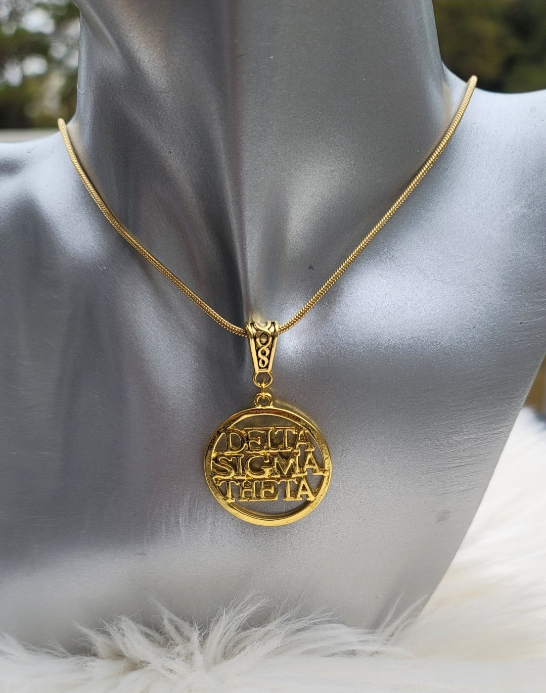 Delta Sigma Theta Sorority Necklace Available in Silver