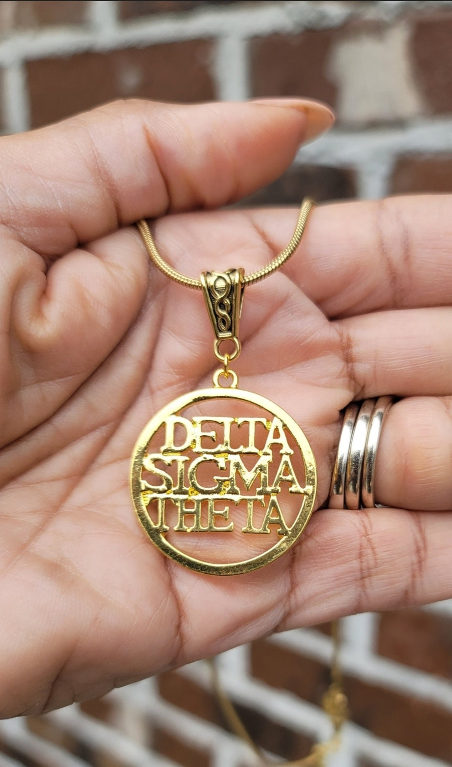 Delta Sigma Theta Sorority Necklace Available in Silver
