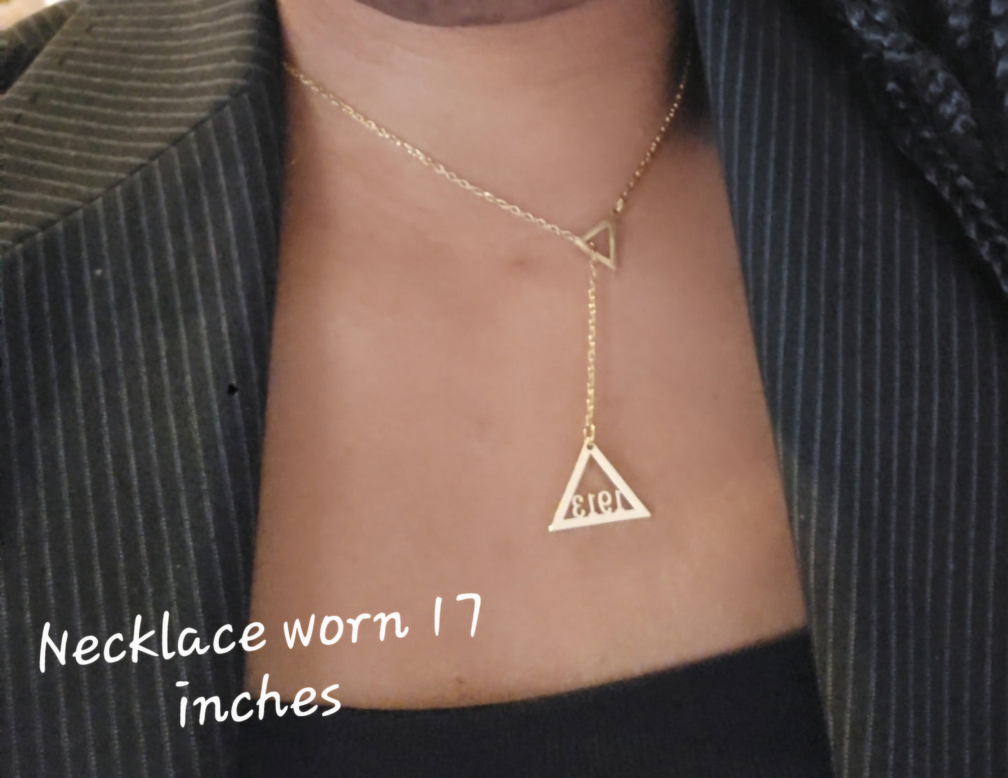 Pyramid 1913 Delta Sigma Theta Sorority Dangling necklaces available in gold & silver