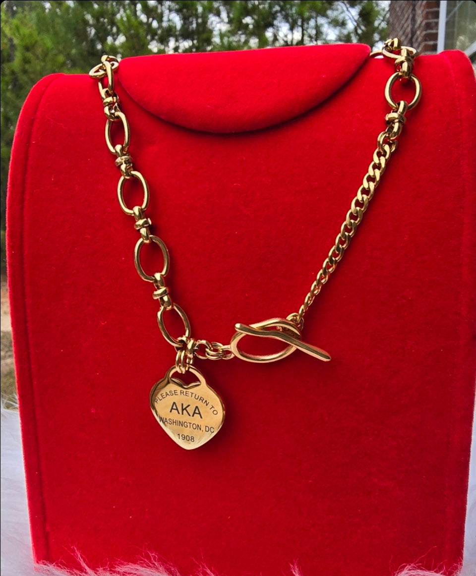 Tiffany Inspired Alpha Kappa Alpha Sorority Necklaces Available In Silver