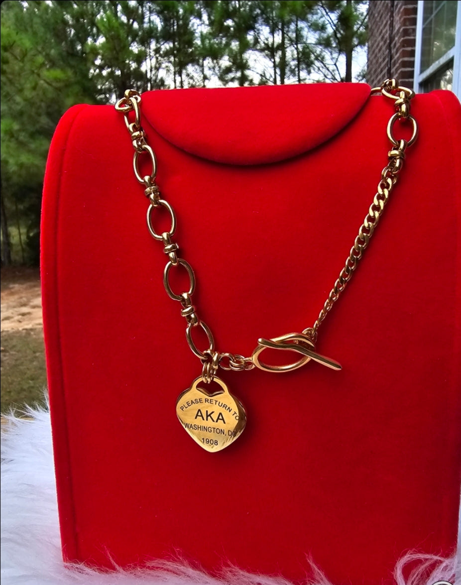 Tiffany Inspired Alpha Kappa Alpha Sorority Necklaces Available In Silver