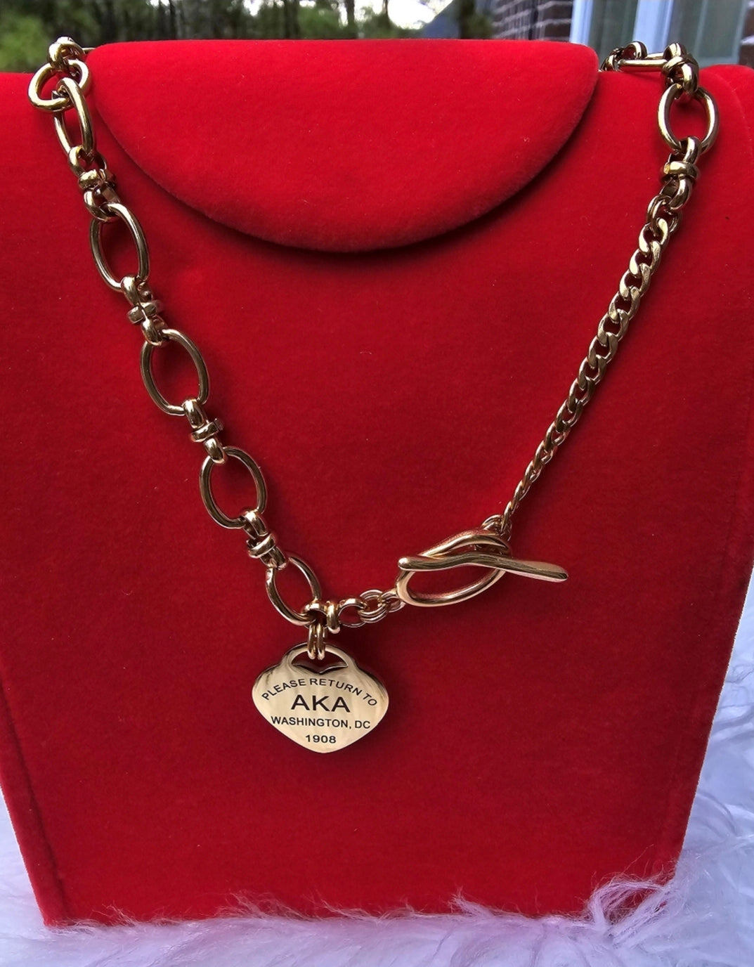 Tiffany Inspired Alpha Kappa Alpha Sorority Necklaces Available In Silver