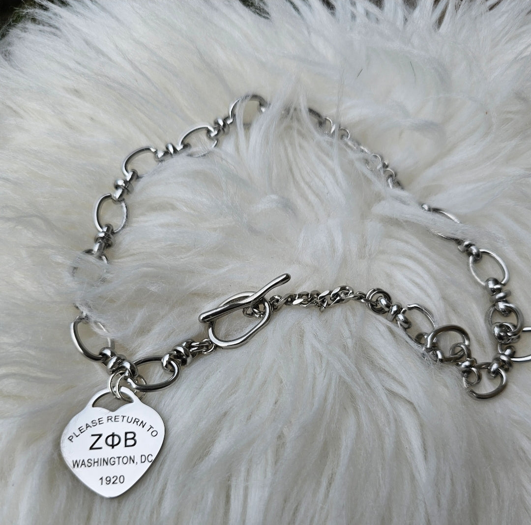 Tiffany Inspired Zeta Phi Beta Sorority Necklaces Available In Silver