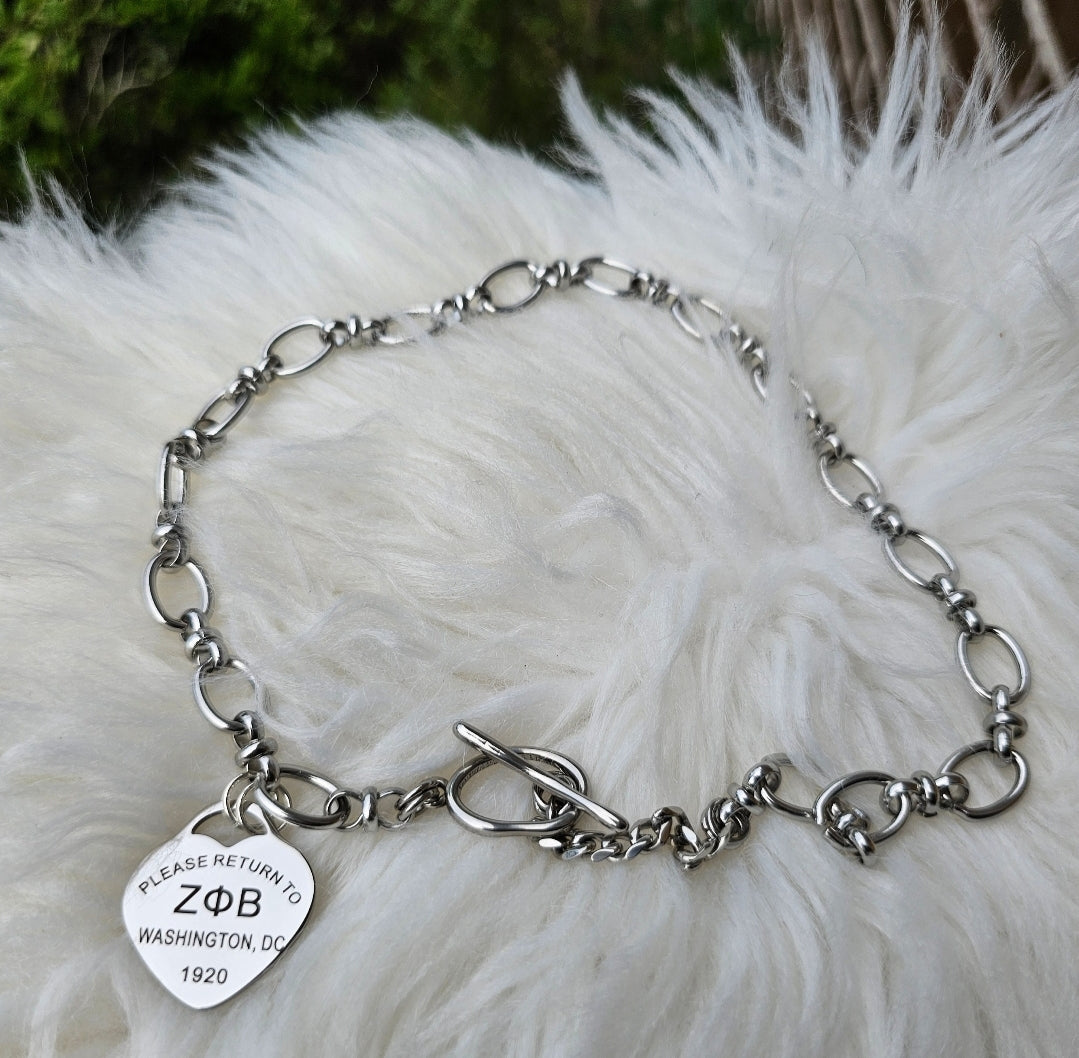 Tiffany Inspired Zeta Phi Beta Sorority Necklaces Available In Silver
