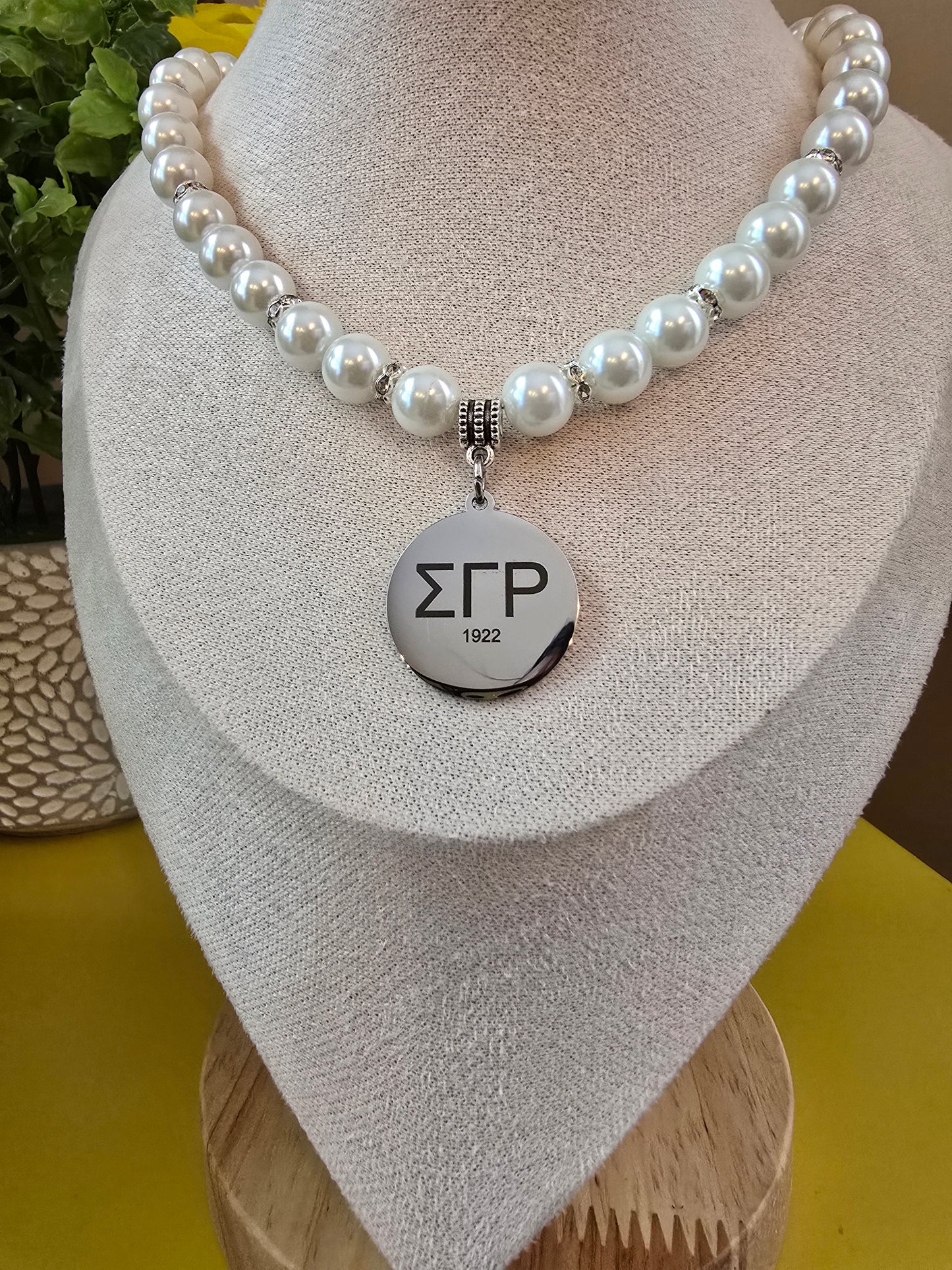 Sigma Gamma Rho Pearl Sorority Necklaces Available in Silver