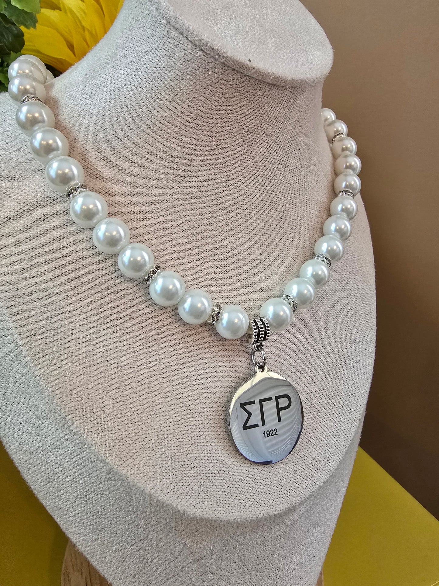 Sigma Gamma Rho Pearl Sorority Necklaces Available in Silver