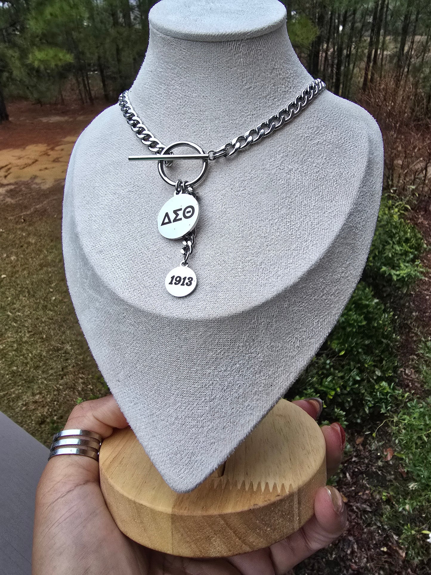 Delta Sigma Theta Sorority Mixed Metal Necklaces - Mixed Metal Sorority Necklace - Delta Sigma Theta Jewelry