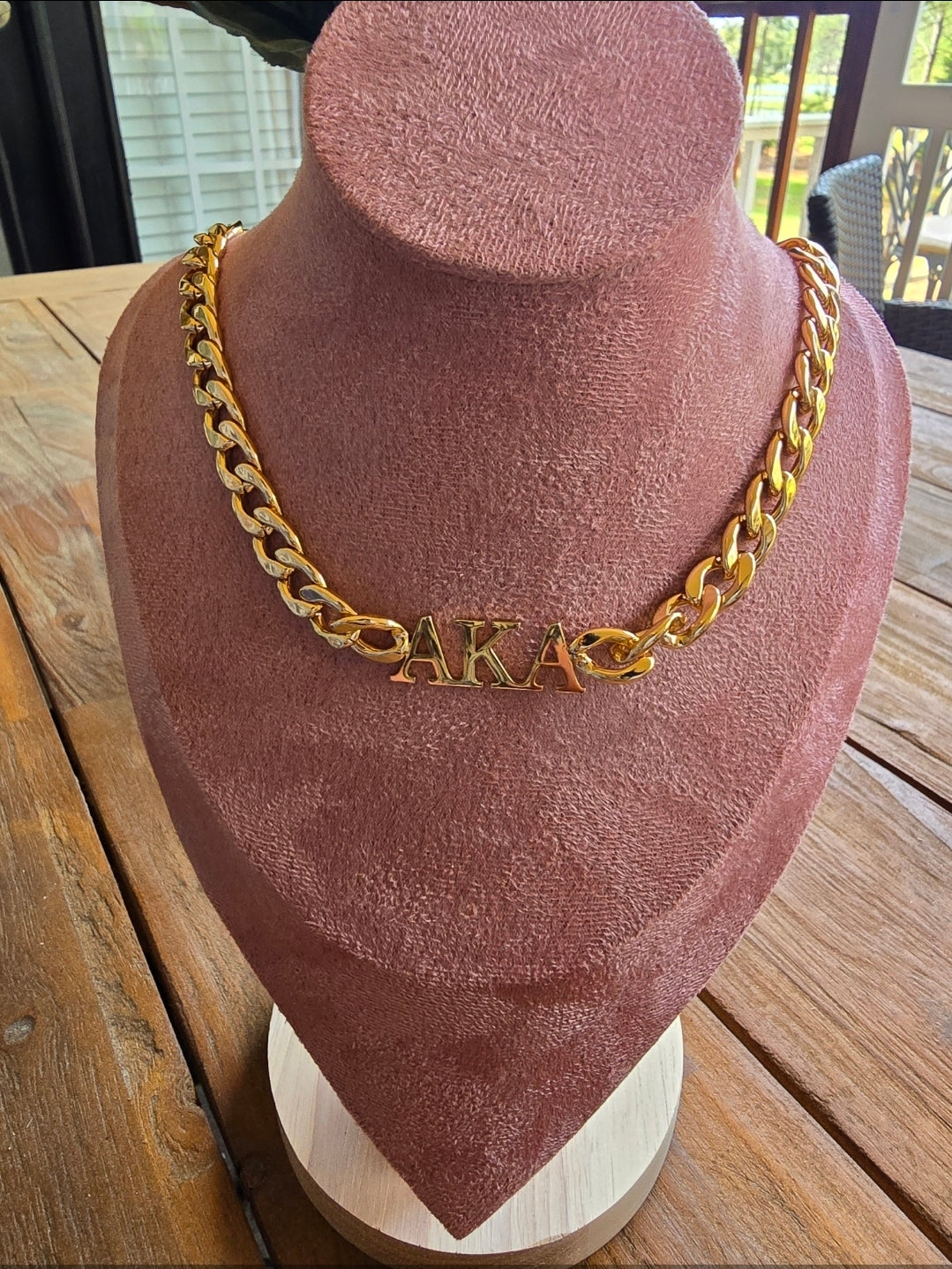AKA 8mm Cuban Link - Sorority necklace - Alpha Kappa Alpha Jewelry - AKA gift - HBCU - Divine Nine Sororities