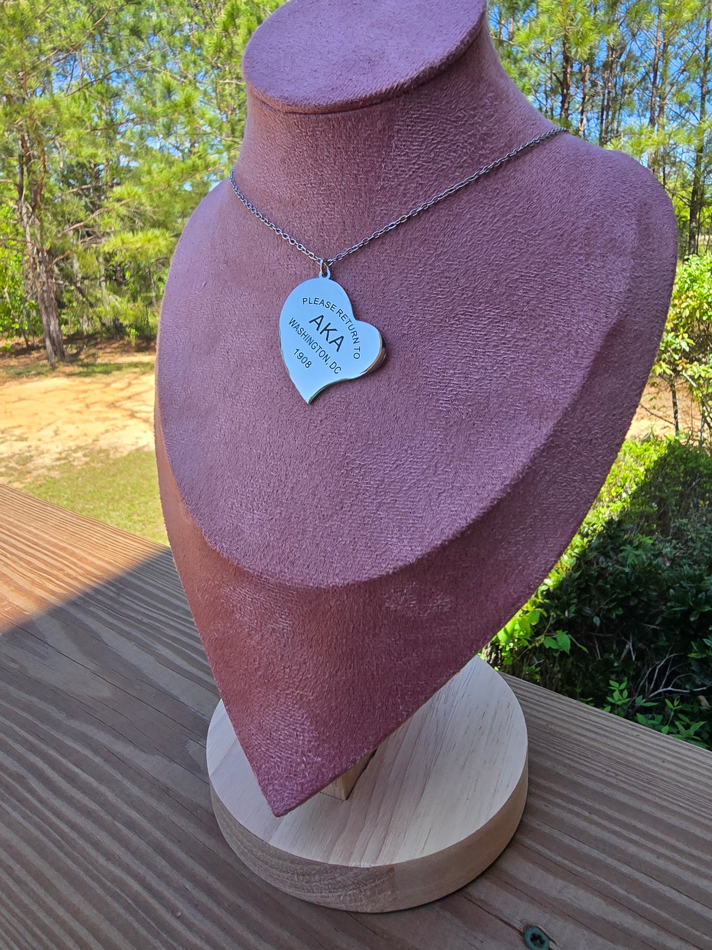 Tiff Inspired Large Charm Sorority Necklace - 1908 Necklace - AKA Sorority Jewelry