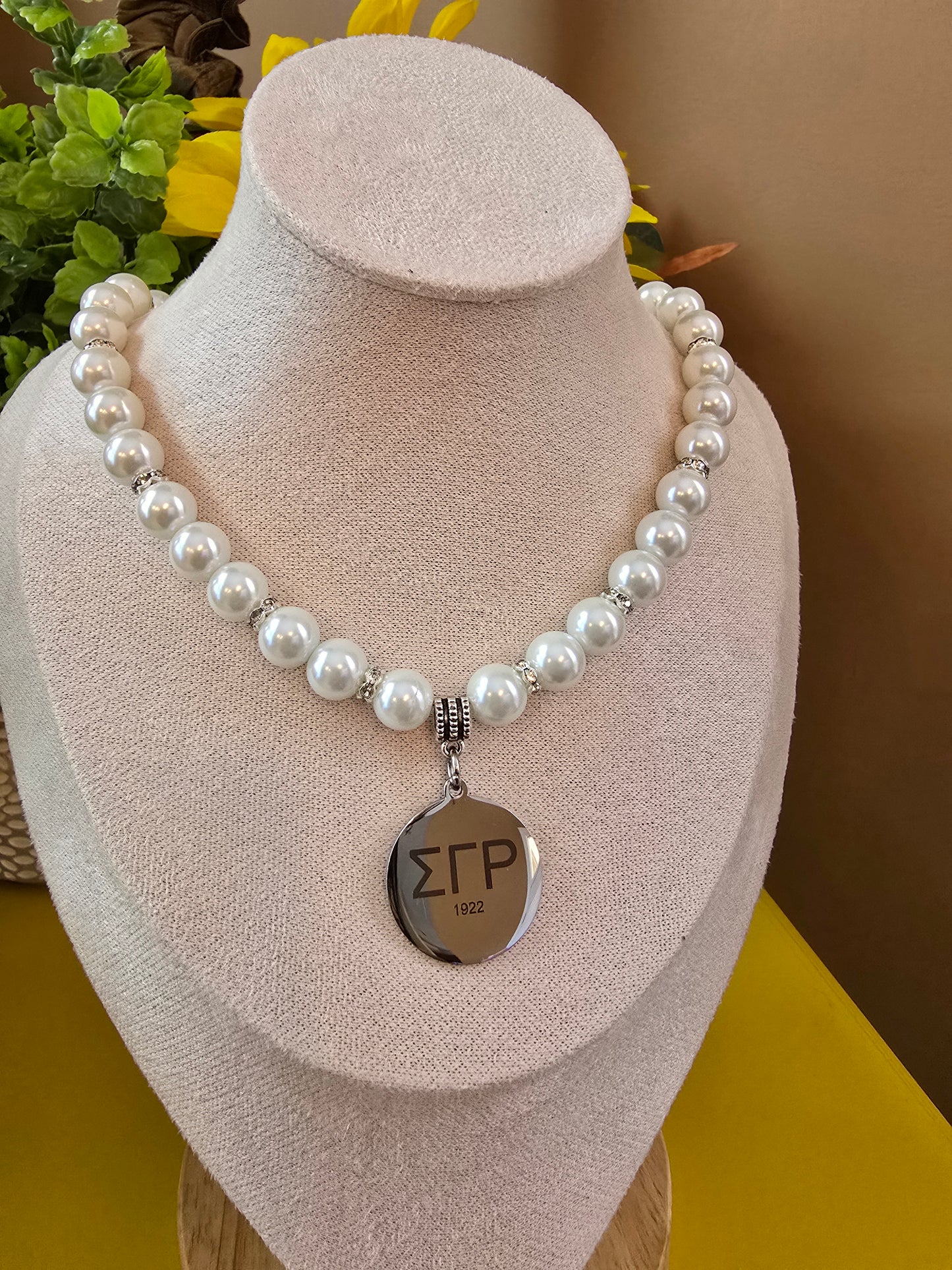 Sigma Gamma Rho Pearl Sorority Necklaces Available in Silver