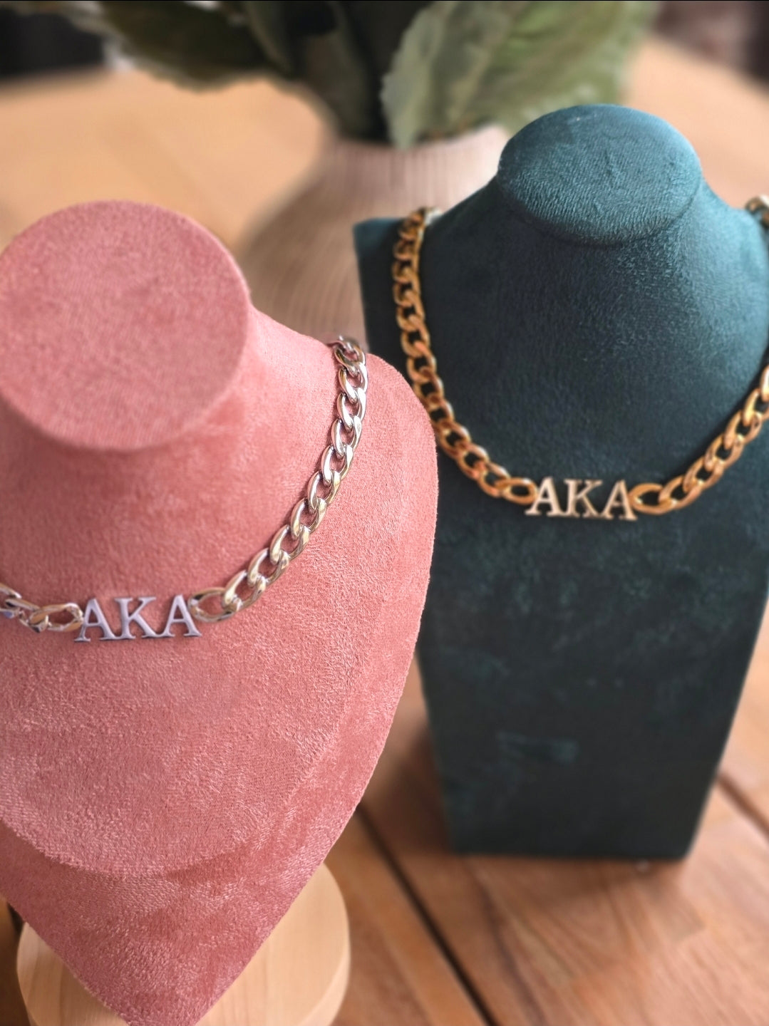 AKA 8mm Cuban Link - Sorority necklace - Alpha Kappa Alpha Jewelry - AKA gift - HBCU - Divine Nine Sororities