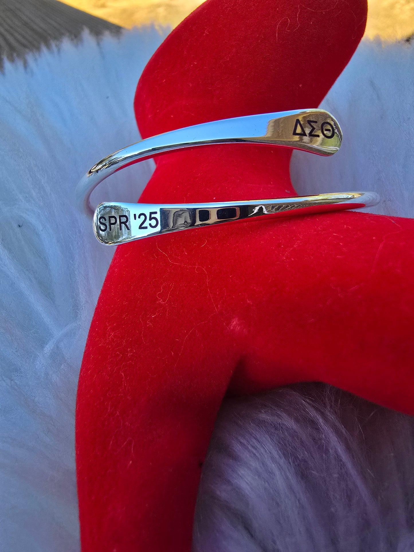 Delta Sigma Theta Spring 2025 Adjustable Cuff Bracelet - HBCU Bracelet Delta Sigma Theta Bracelet - DST - Spring 2025 - Sorority Jewelry