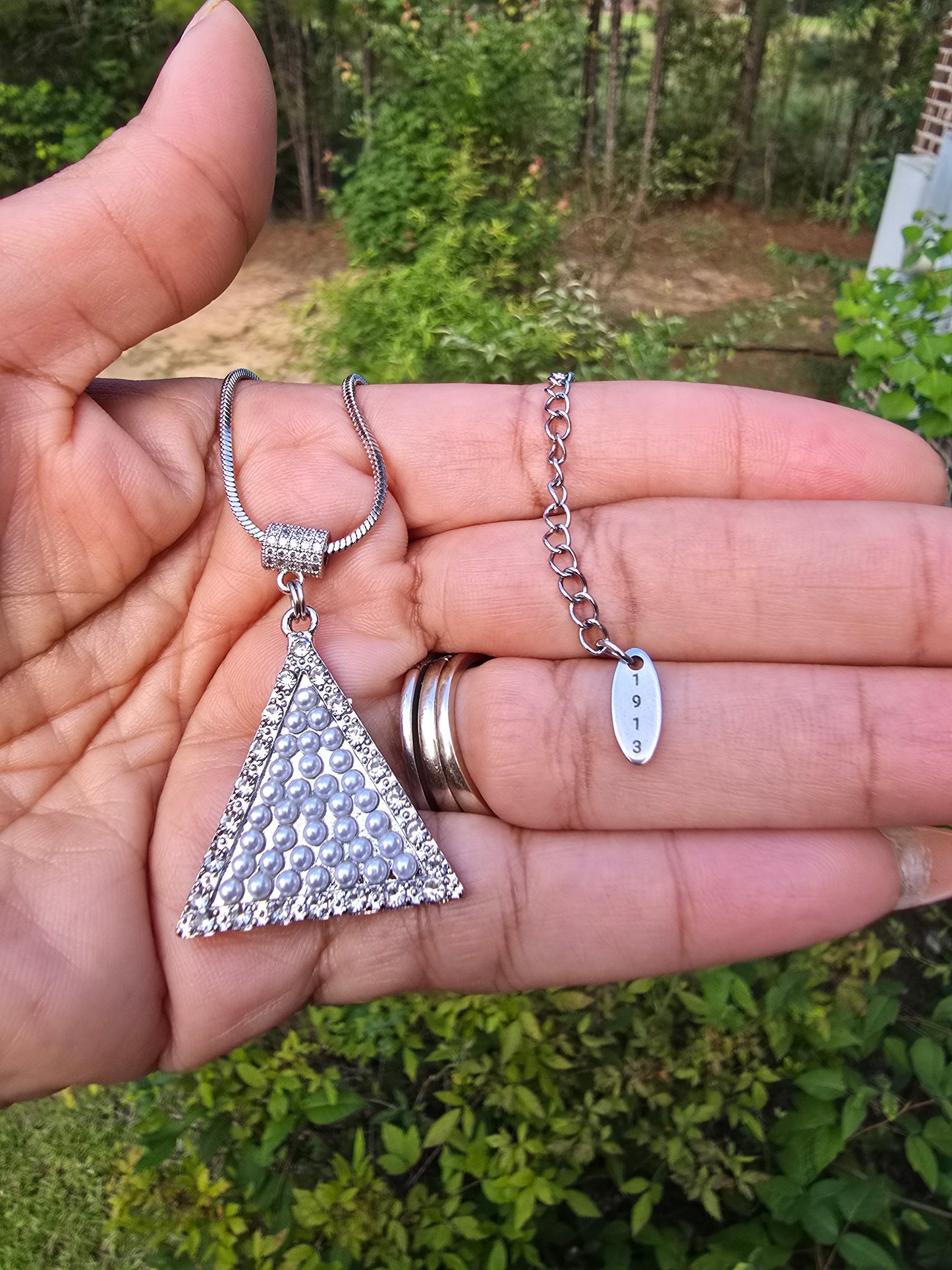 Delta Sigma Theta Sorority Pyramid Necklace