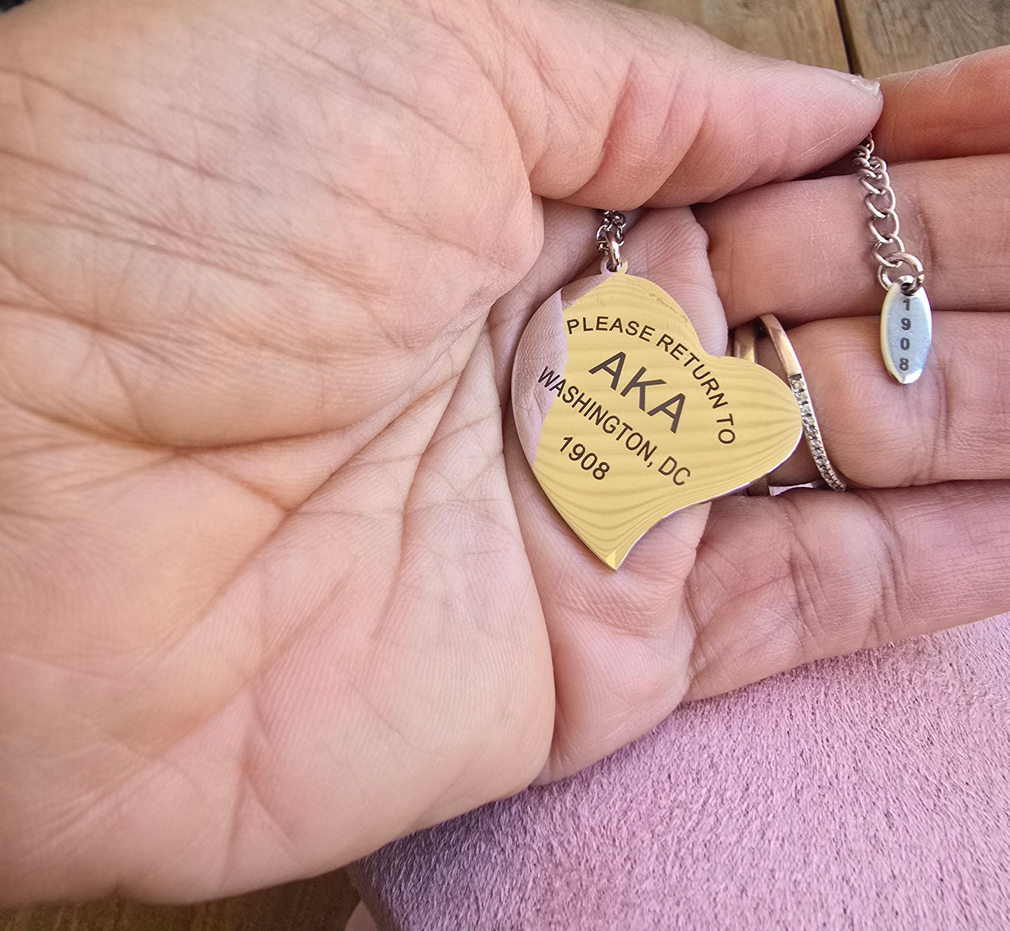 Tiff Inspired Large Charm Sorority Necklace - 1908 Necklace - AKA Sorority Jewelry
