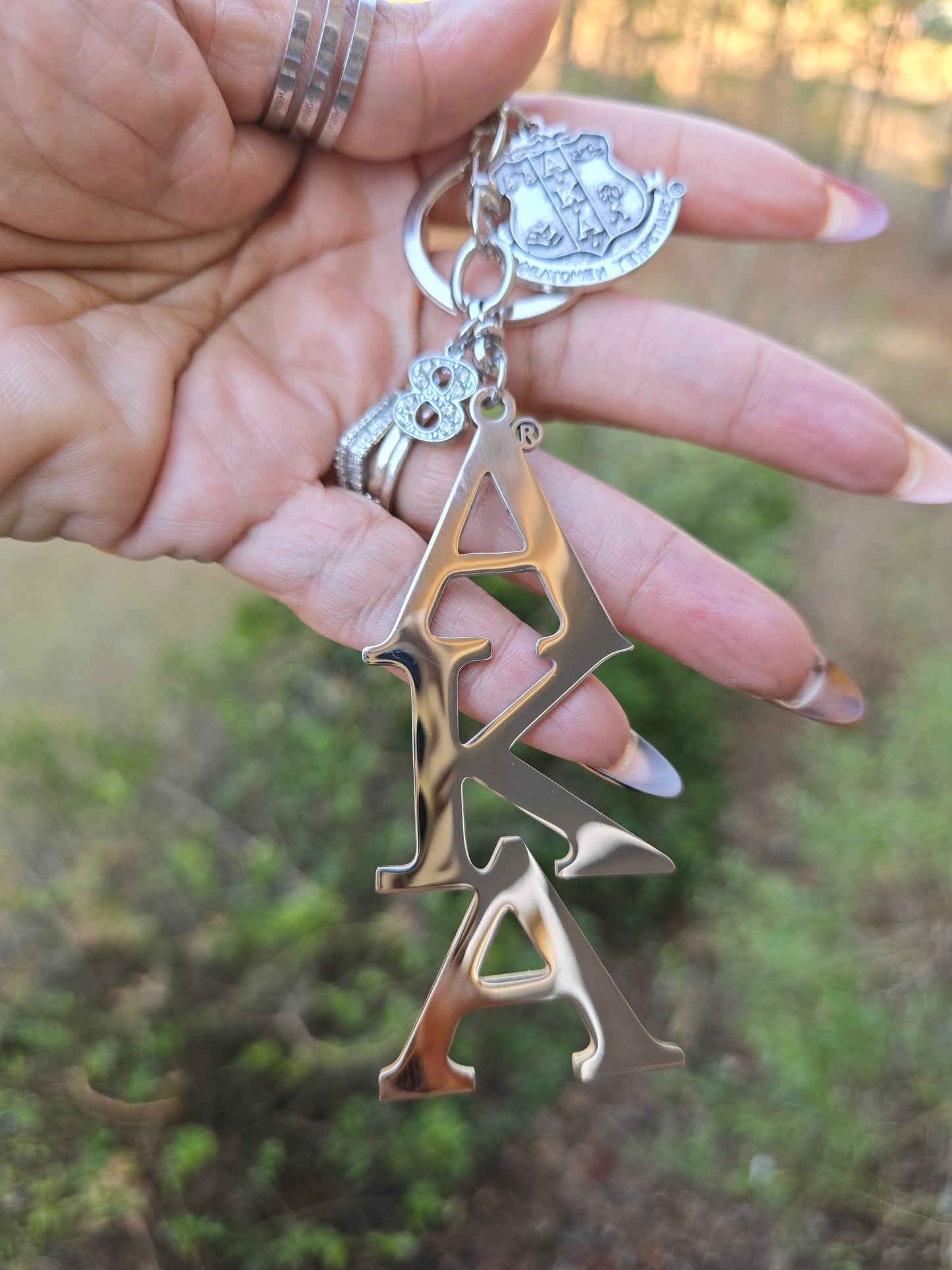 Large AKA Handbag Charm/Key Ring - AKA Purse Charm - Sorority Charm/Key Ring - AKA Purse Charm/Key Ring
