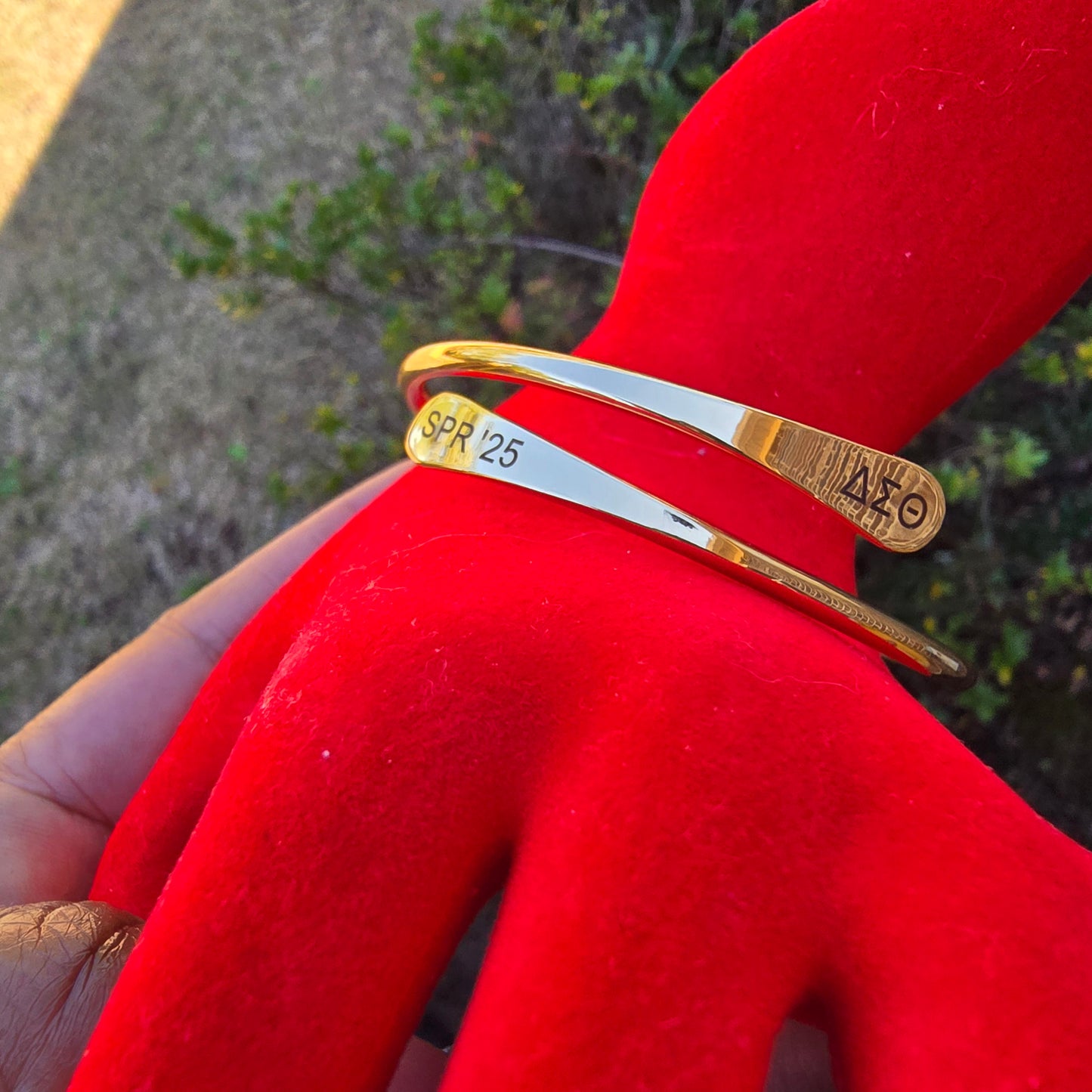 Delta Sigma Theta Spring 2025 Adjustable Cuff Bracelet - HBCU Bracelet Delta Sigma Theta Bracelet - DST - Spring 2025 - Sorority Jewelry