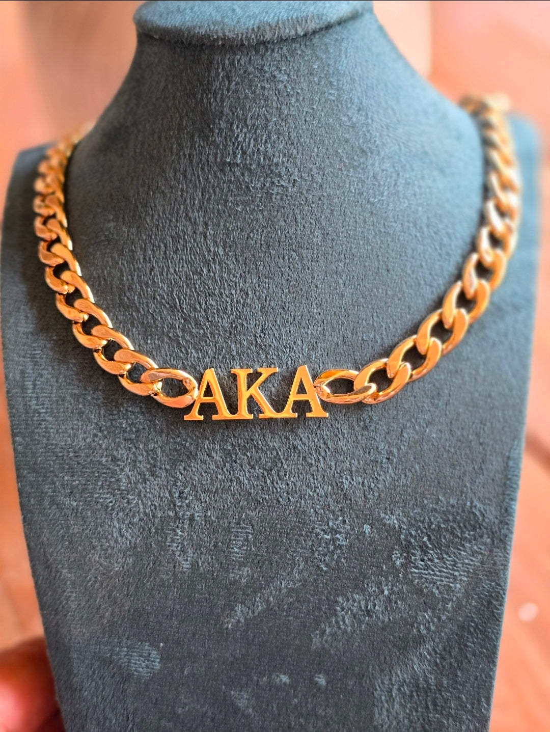 AKA 8mm Cuban Link - Sorority necklace - Alpha Kappa Alpha Jewelry - AKA gift - HBCU - Divine Nine Sororities