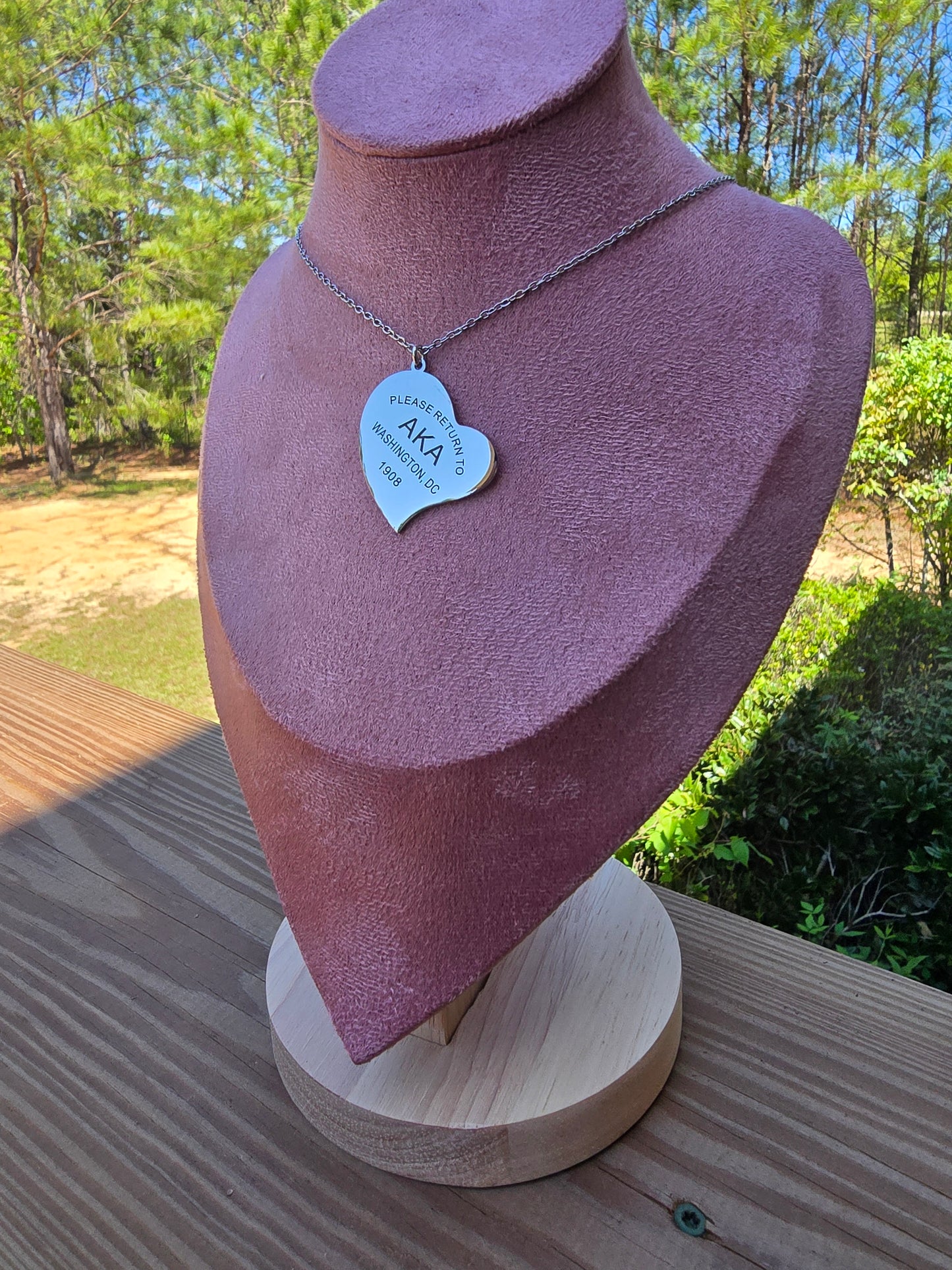 Tiff Inspired Large Charm Sorority Necklace - 1908 Necklace - AKA Sorority Jewelry