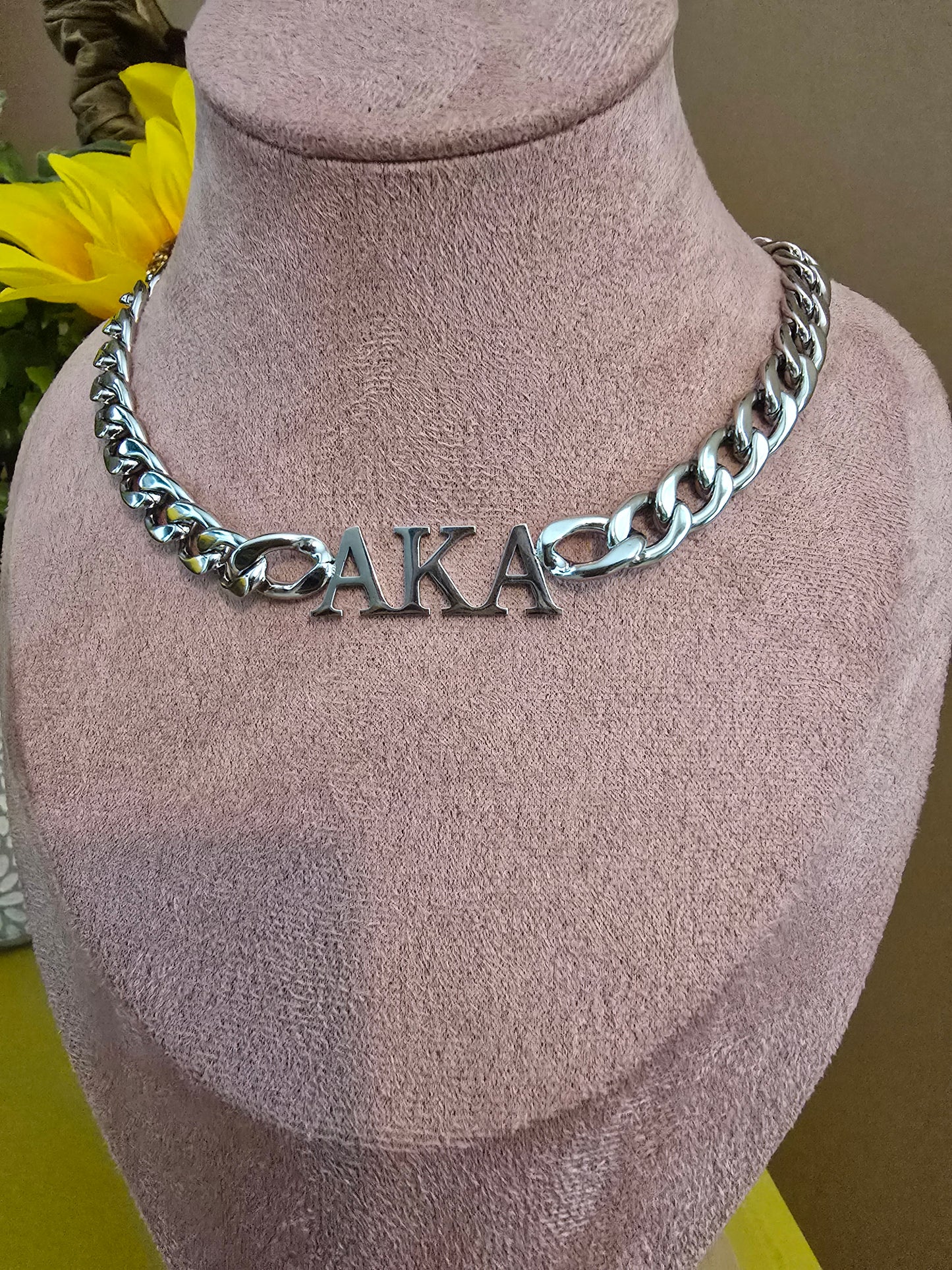 AKA 8mm Cuban Link - Sorority necklace - Alpha Kappa Alpha Jewelry - AKA gift - HBCU - Divine Nine Sororities