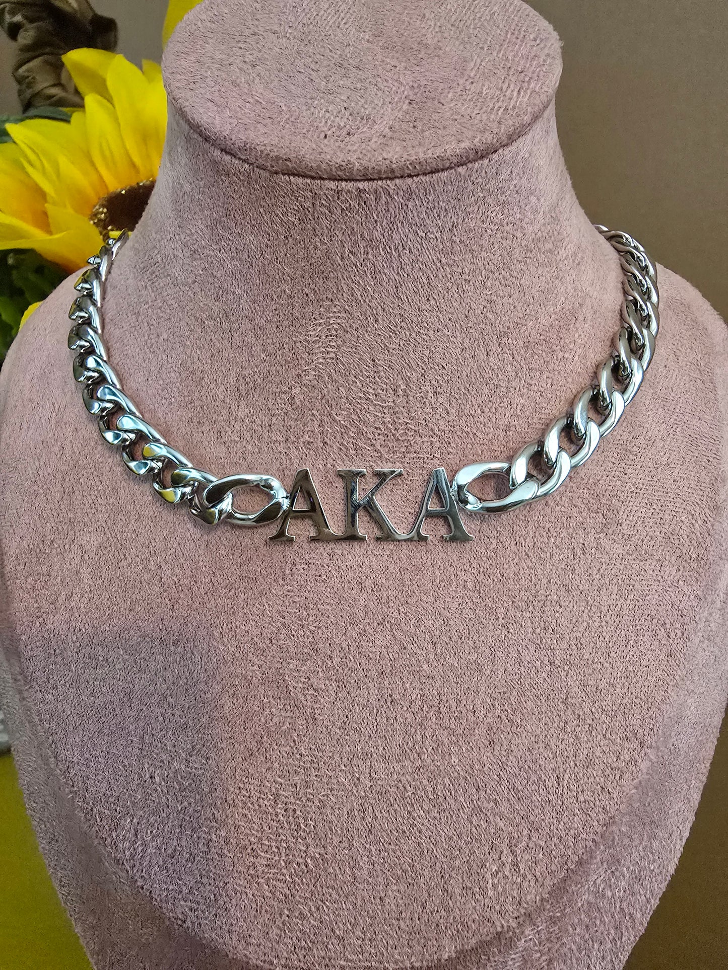AKA 8mm Cuban Link - Sorority necklace - Alpha Kappa Alpha Jewelry - AKA gift - HBCU - Divine Nine Sororities