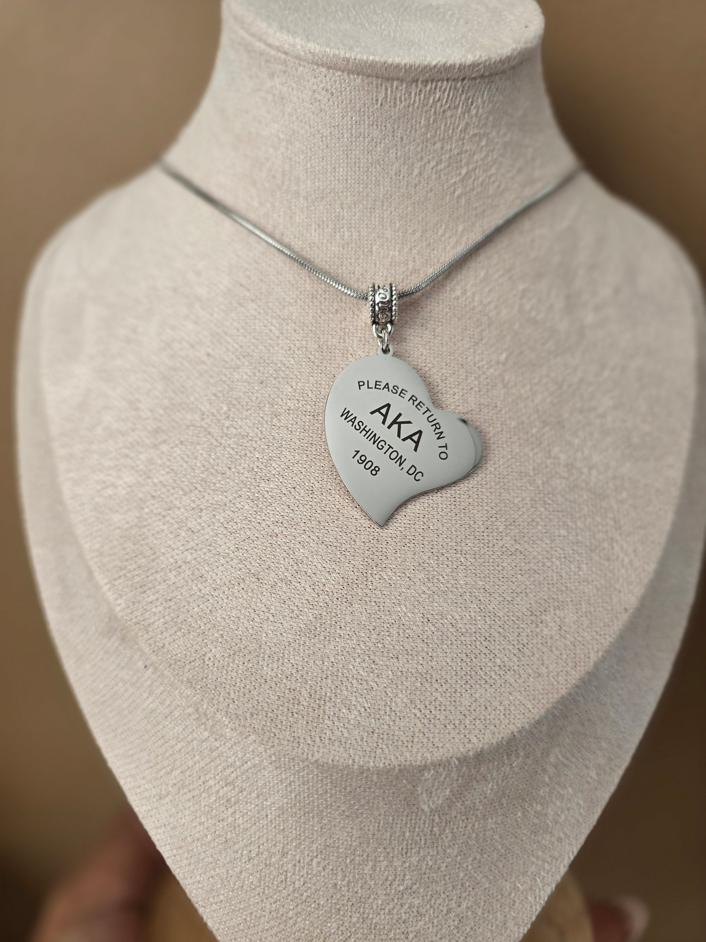 Tiff Inspired Large Charm Sorority Necklace - 1908 Necklace - AKA Sorority Jewelry