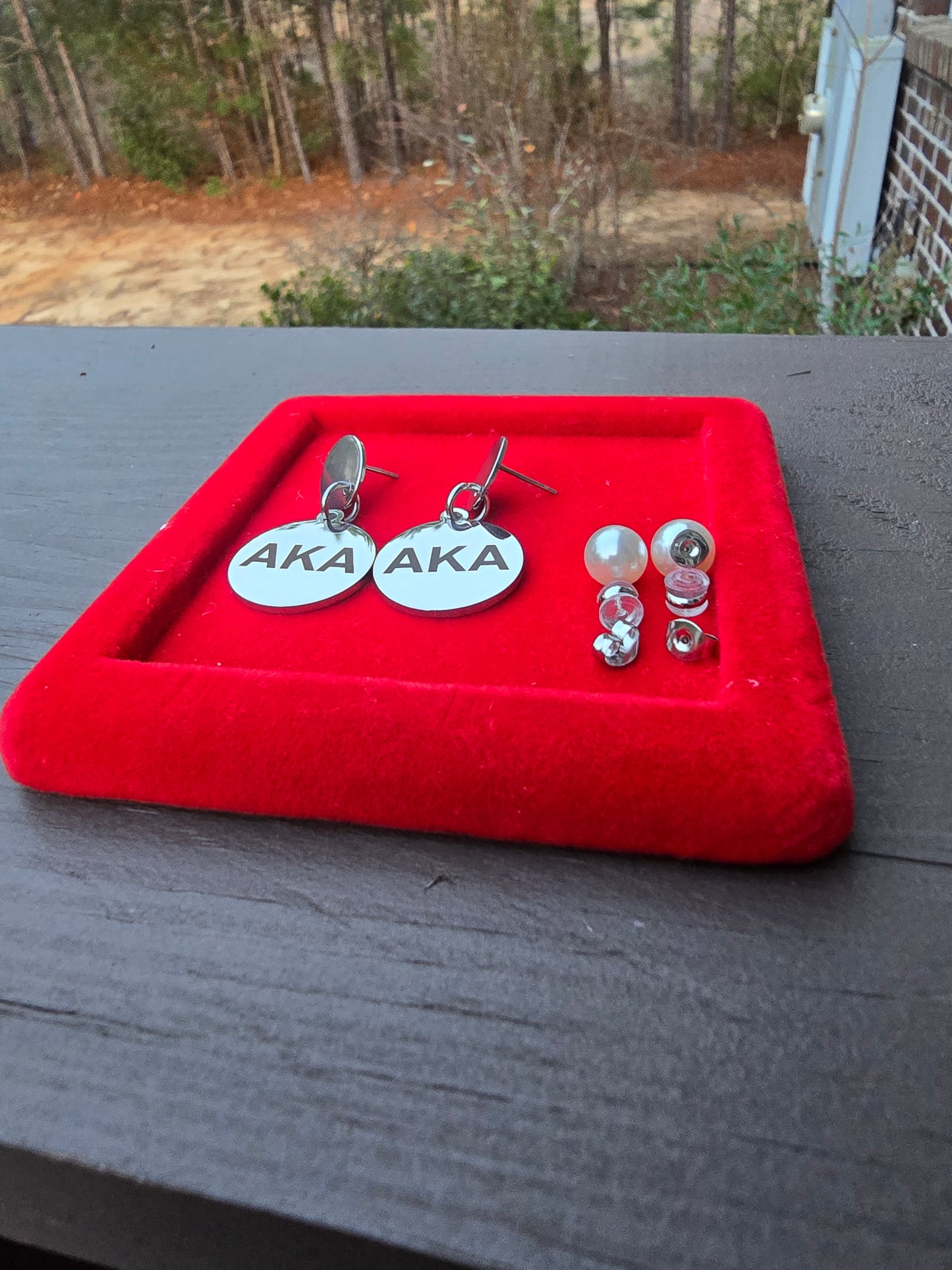 Alpha Kappa Alpha 1908 Dangle Earrings - AKA Earrings - AKA Jewelry - Sorority Jewelry