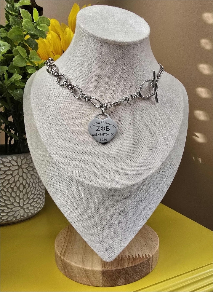 Tiffany Inspired Zeta Phi Beta Sorority Necklaces Available In Silver