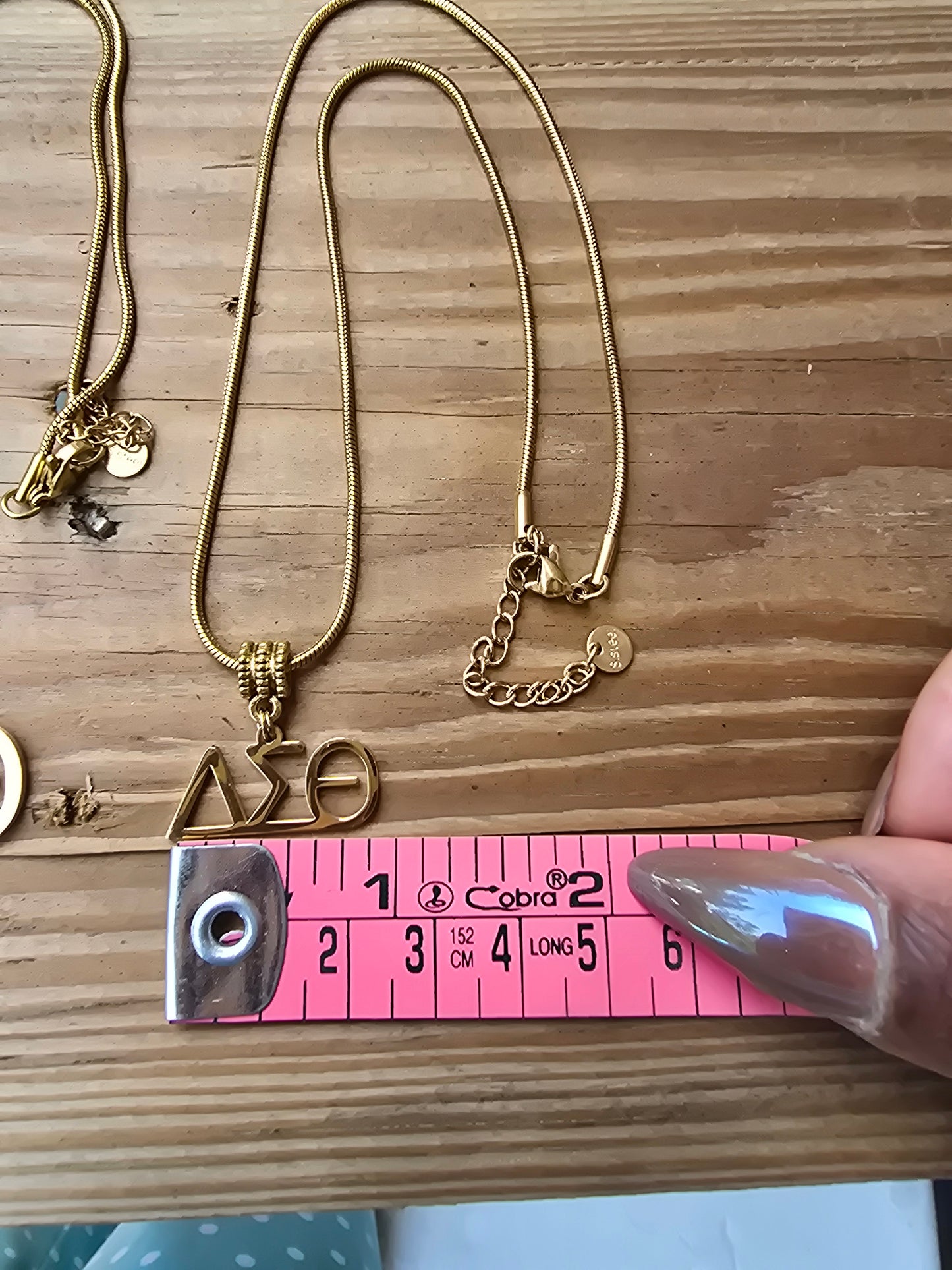 Delta Sigma Theta (Large Font) Greek Letter Sorority Necklace Available in Silver and Gold
