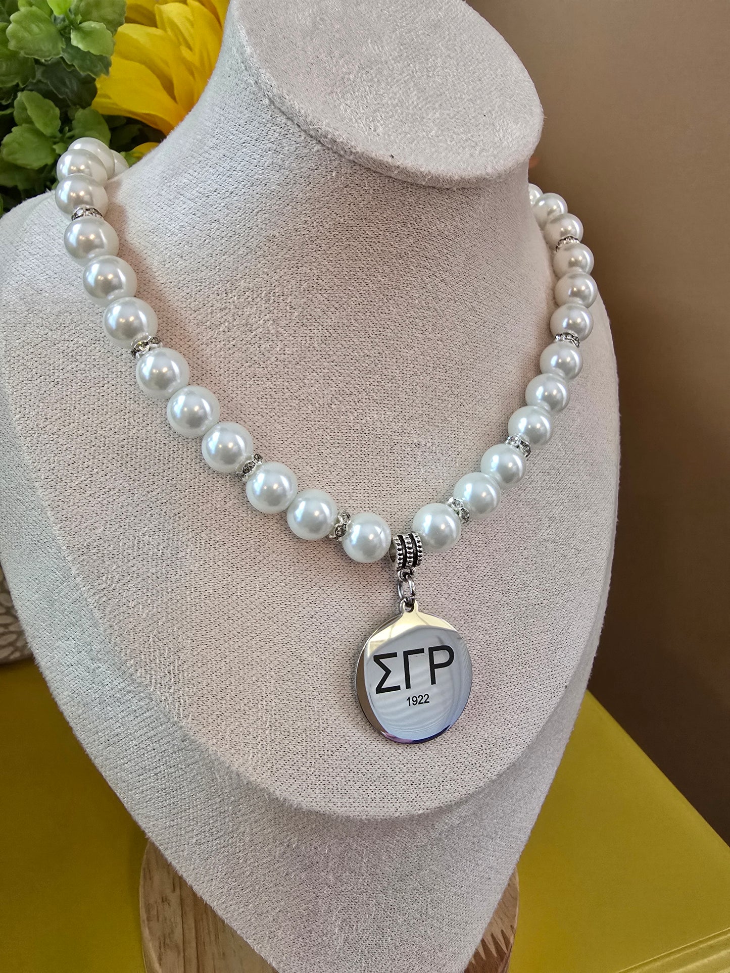 Sigma Gamma Rho Pearl Sorority Necklaces Available in Silver