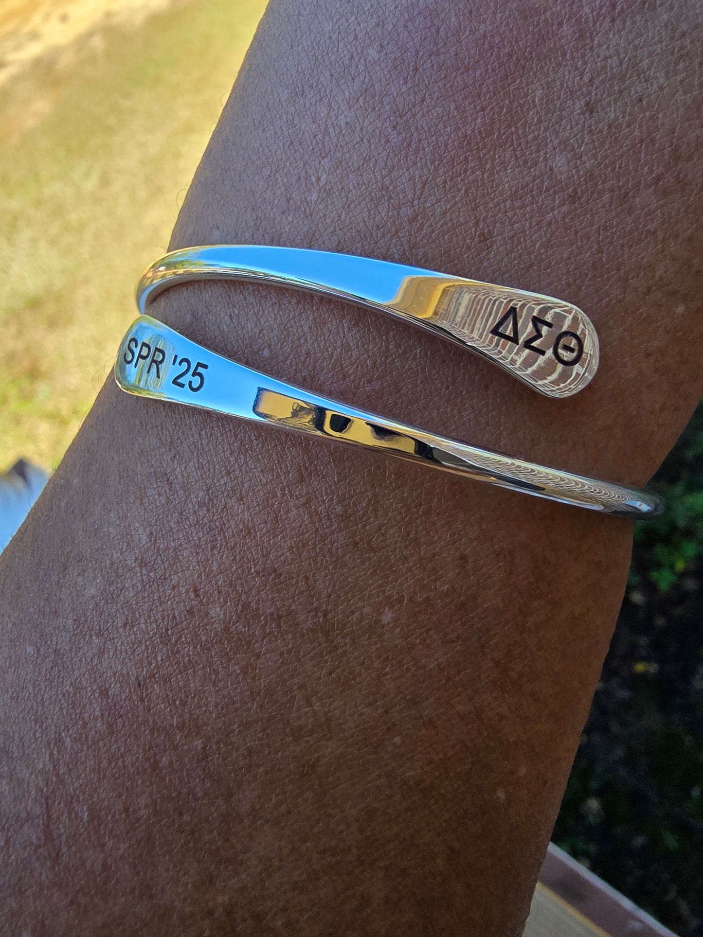 Delta Sigma Theta Spring 2025 Adjustable Cuff Bracelet - HBCU Bracelet Delta Sigma Theta Bracelet - DST - Spring 2025 - Sorority Jewelry