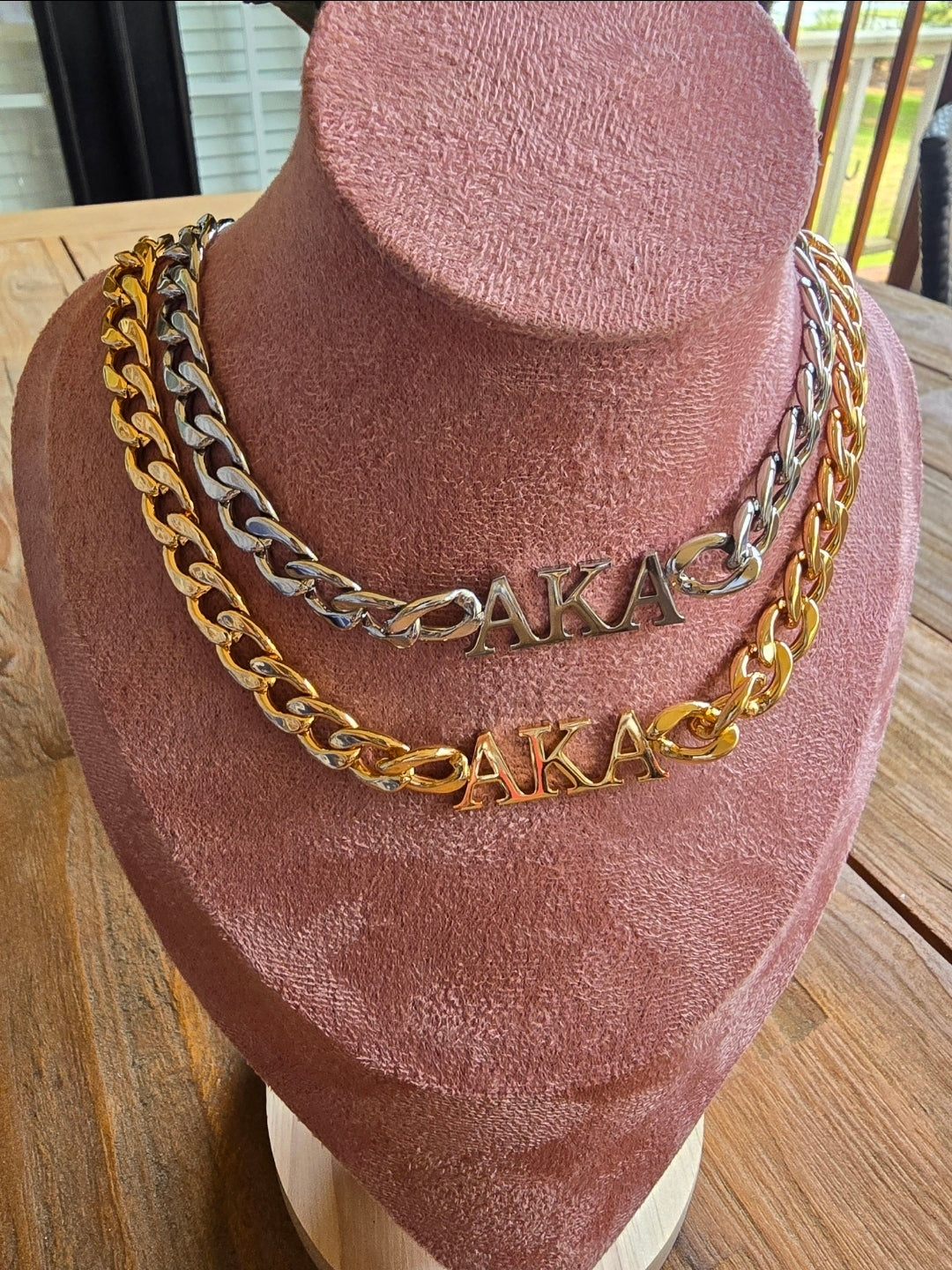 AKA 8mm Cuban Link - Sorority necklace - Alpha Kappa Alpha Jewelry - AKA gift - HBCU - Divine Nine Sororities