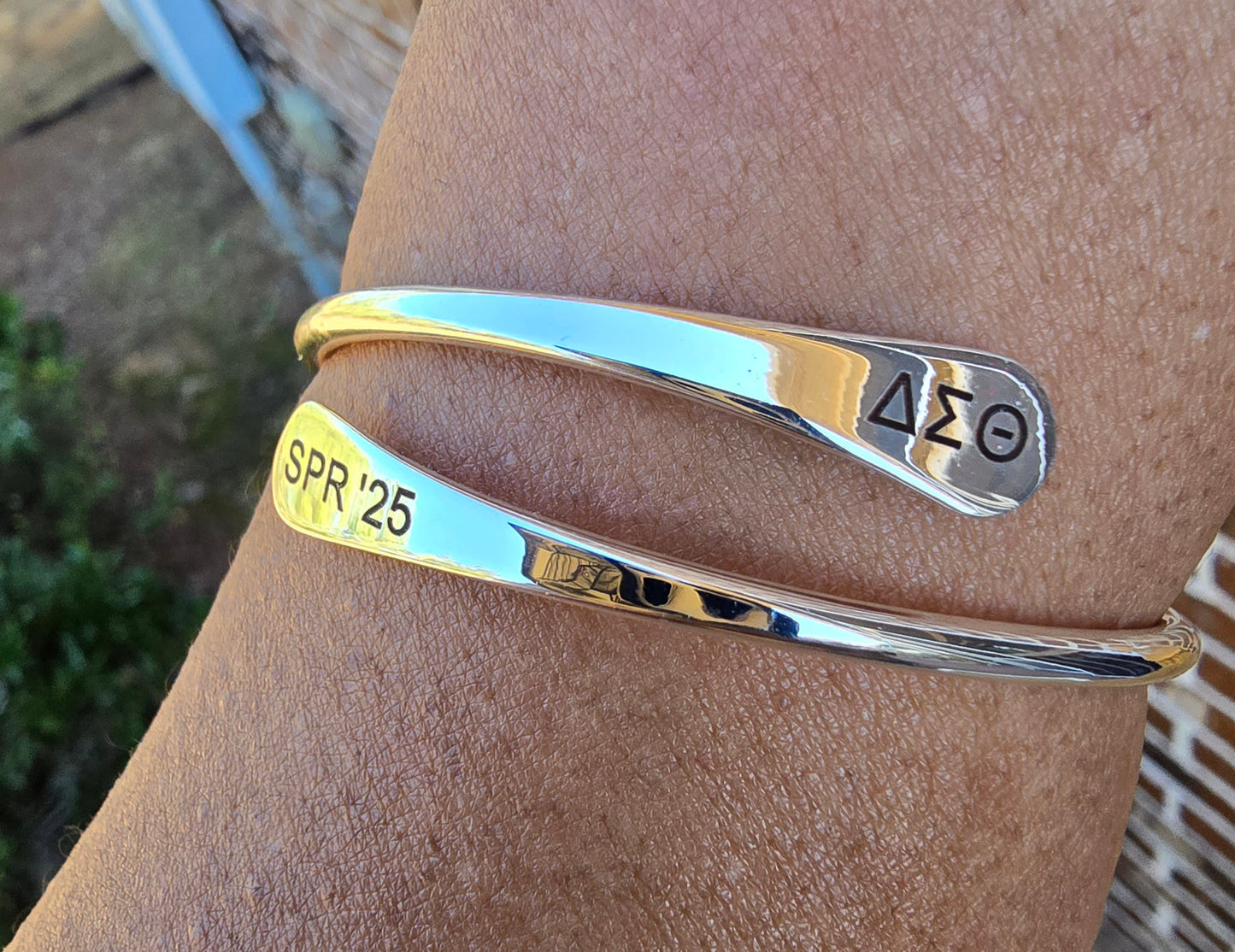Delta Sigma Theta Spring 2025 Adjustable Cuff Bracelet - HBCU Bracelet Delta Sigma Theta Bracelet - DST - Spring 2025 - Sorority Jewelry