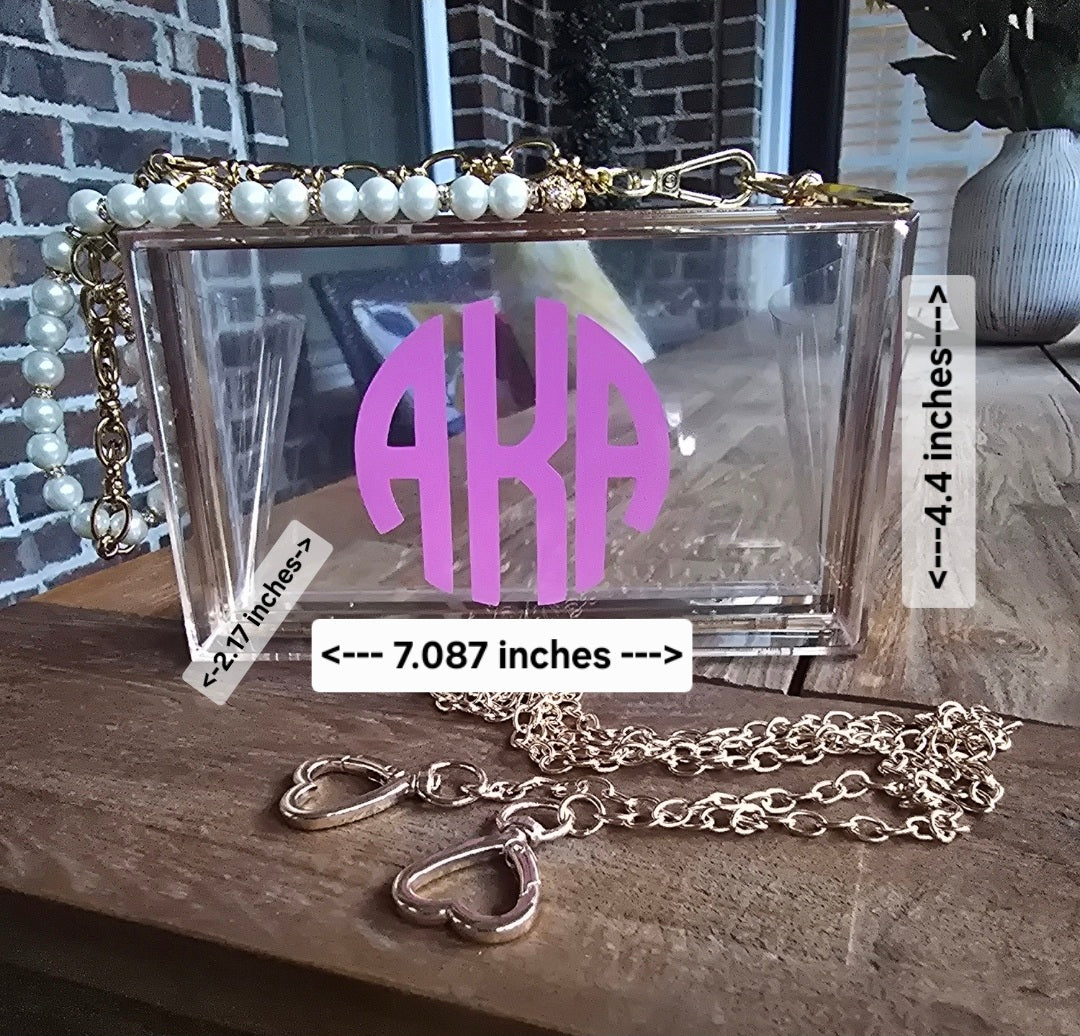Alpha Kappa Alpha Handbag - Alpha Kappa Alpha Crossbody - AKA Clutch Handbag - Sorority Purse - AKA Stadium Purse