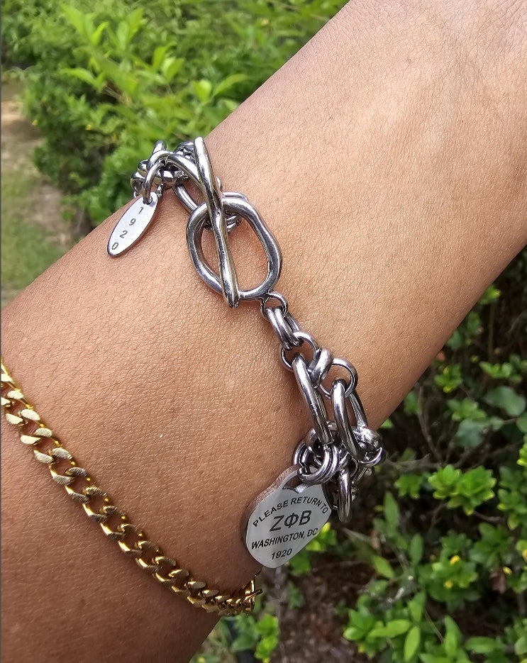 Zeta Phi Beta Tiffany Inspired Bracelet - 1920 - Zeta Bracelet - Sorority Bracelet - Z Phi B Bracelet - Divine Nine - Sorority Jewelry - HBCU bracelet