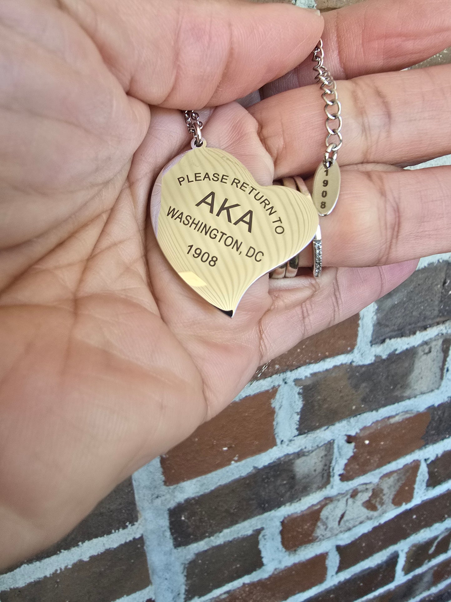 Tiff Inspired Large Charm Sorority Necklace - 1908 Necklace - AKA Sorority Jewelry