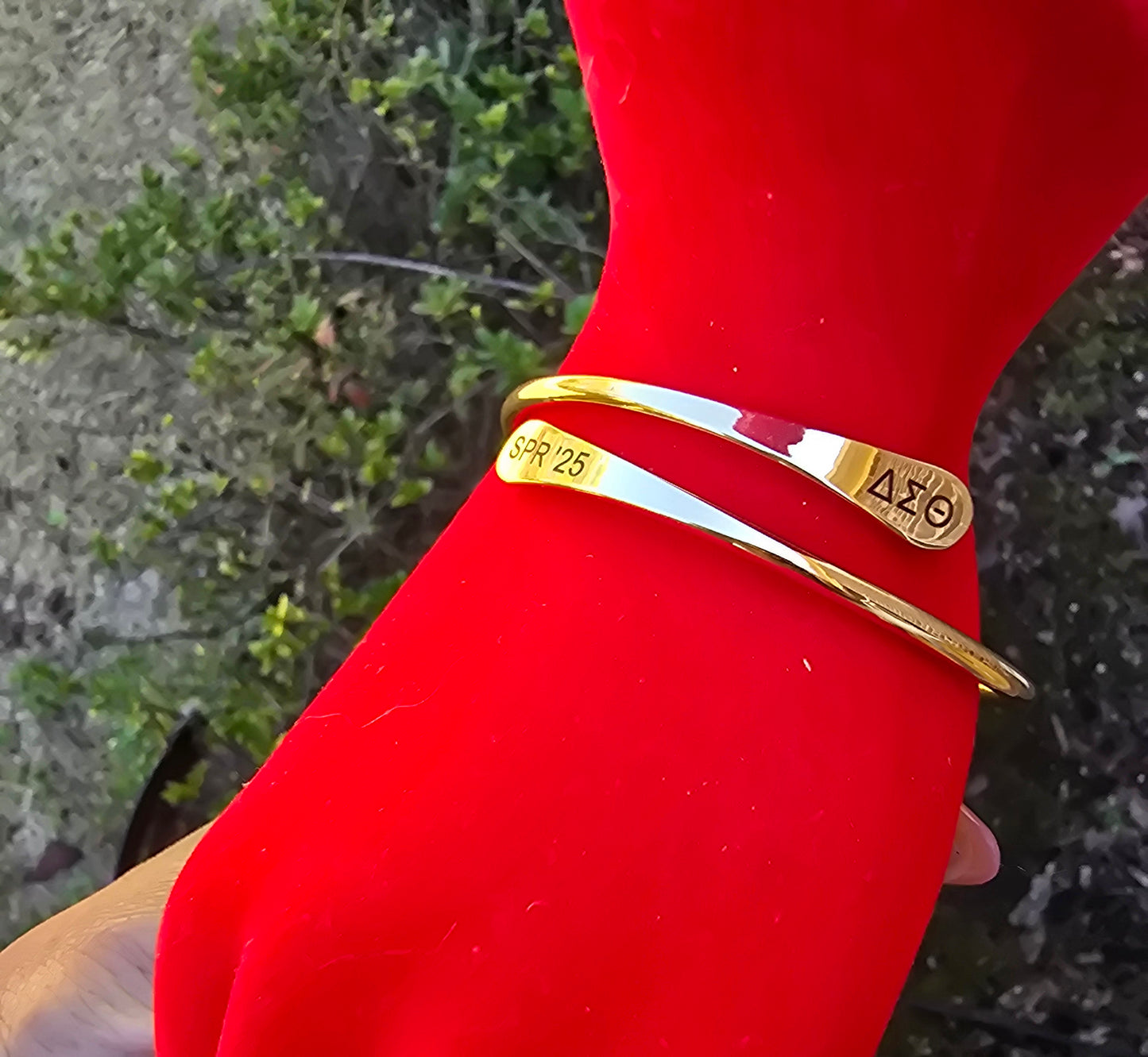 Delta Sigma Theta Spring 2025 Adjustable Cuff Bracelet - HBCU Bracelet Delta Sigma Theta Bracelet - DST - Spring 2025 - Sorority Jewelry