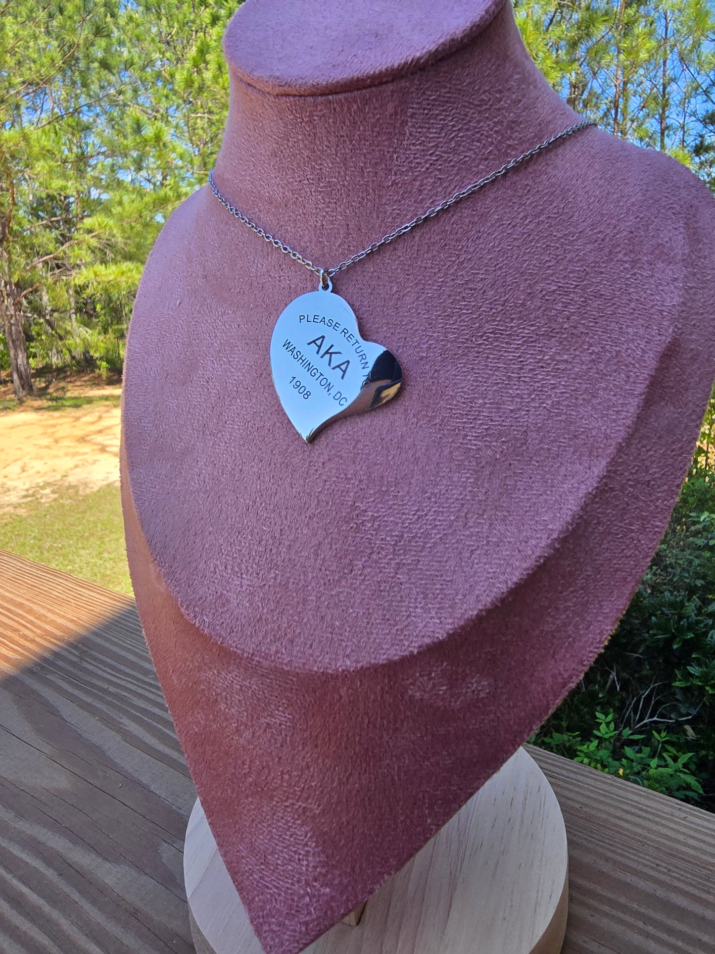 Tiff Inspired Large Charm Sorority Necklace - 1908 Necklace - AKA Sorority Jewelry