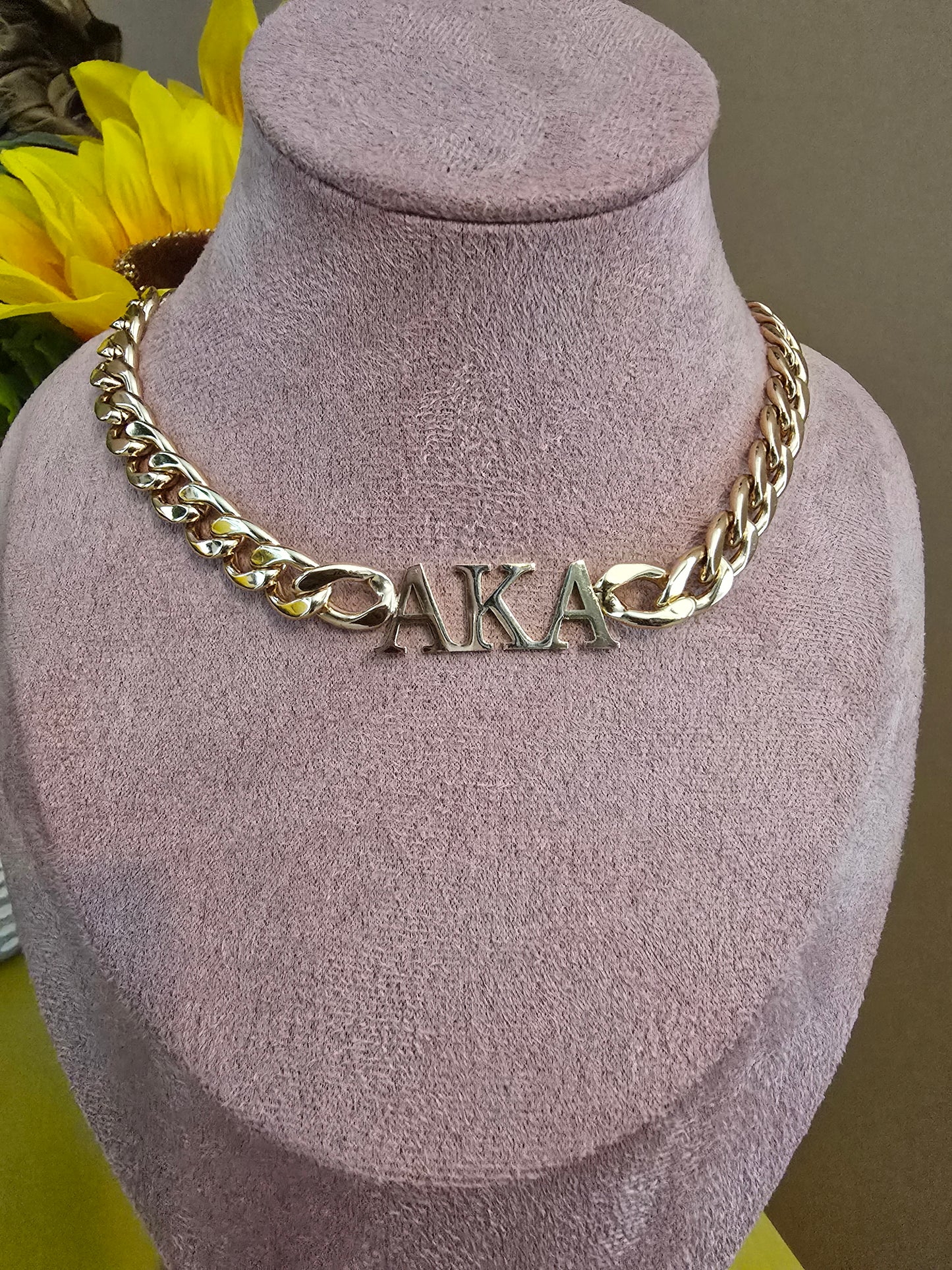 AKA 8mm Cuban Link - Sorority necklace - Alpha Kappa Alpha Jewelry - AKA gift - HBCU - Divine Nine Sororities