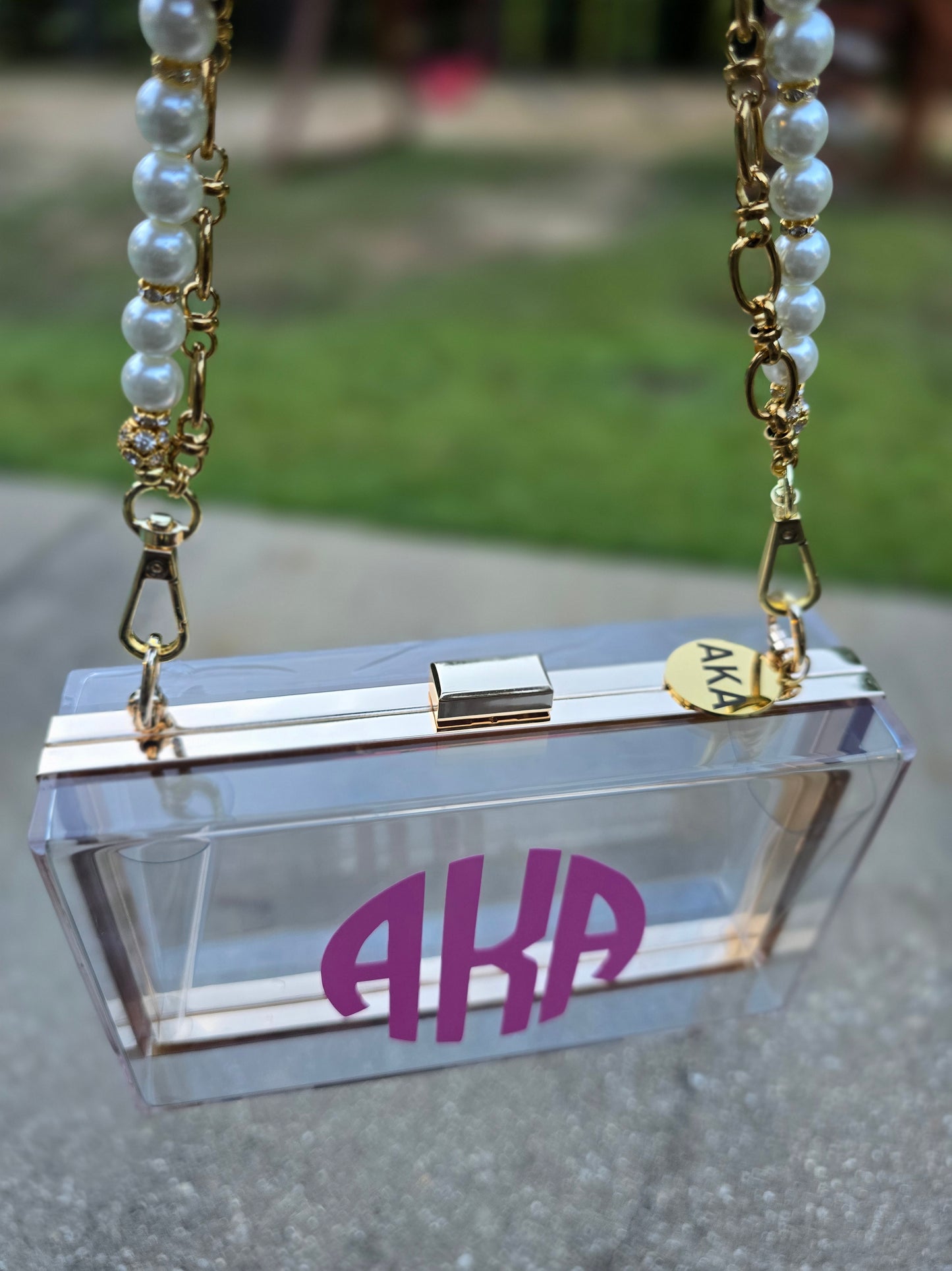 Alpha Kappa Alpha Handbag - Alpha Kappa Alpha Crossbody - AKA Clutch Handbag - Sorority Purse - AKA Stadium Purse