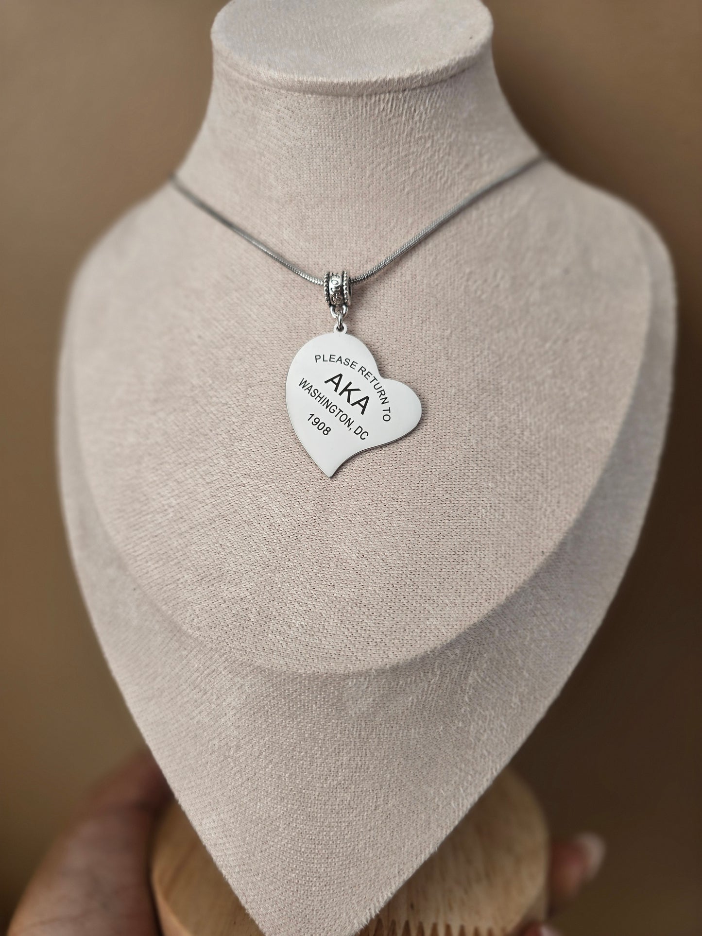 Tiff Inspired Large Charm Sorority Necklace - 1908 Necklace - AKA Sorority Jewelry