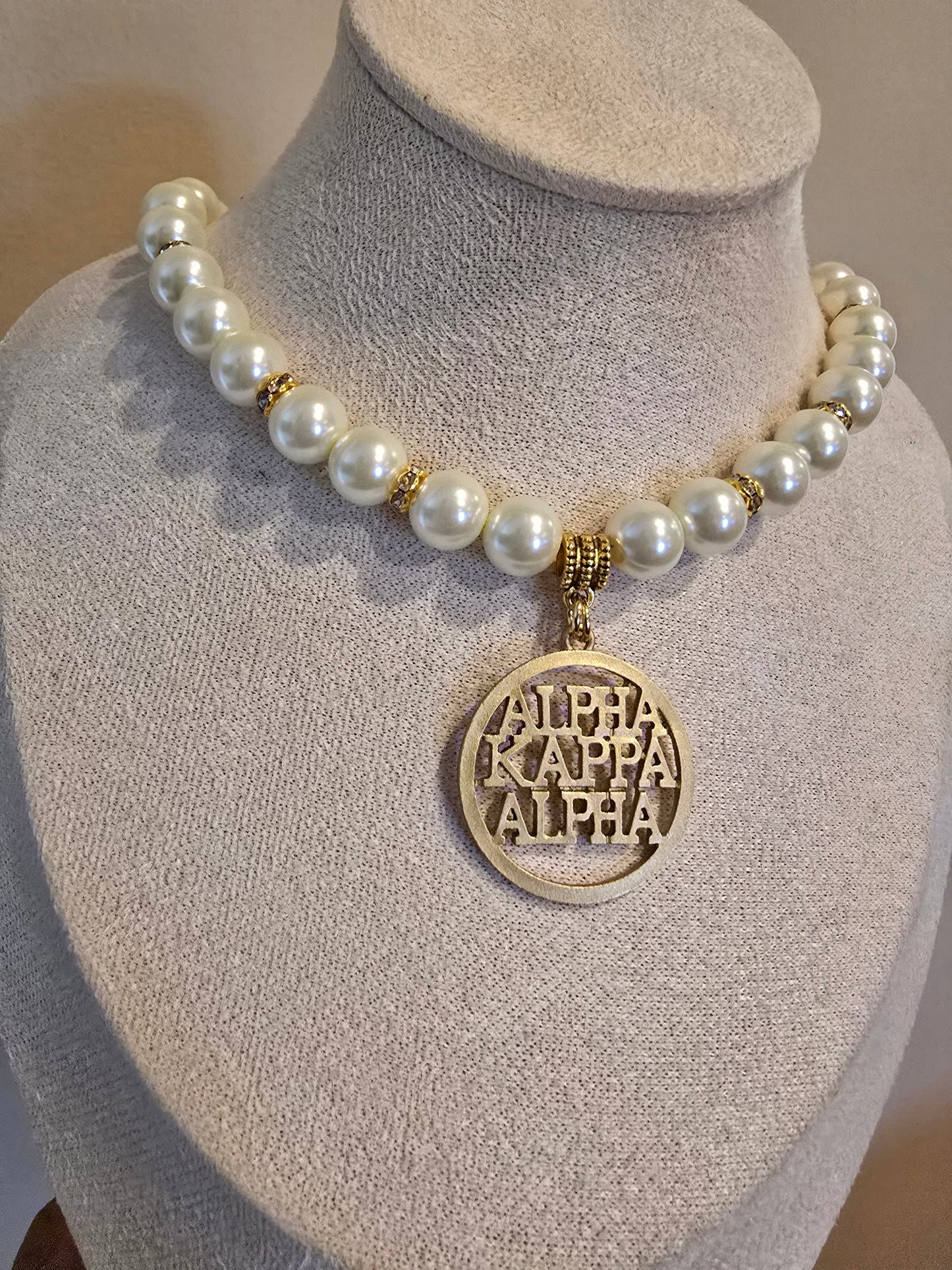 Alpha Kappa Alpha Pearl Sorority Necklaces Available in Silver