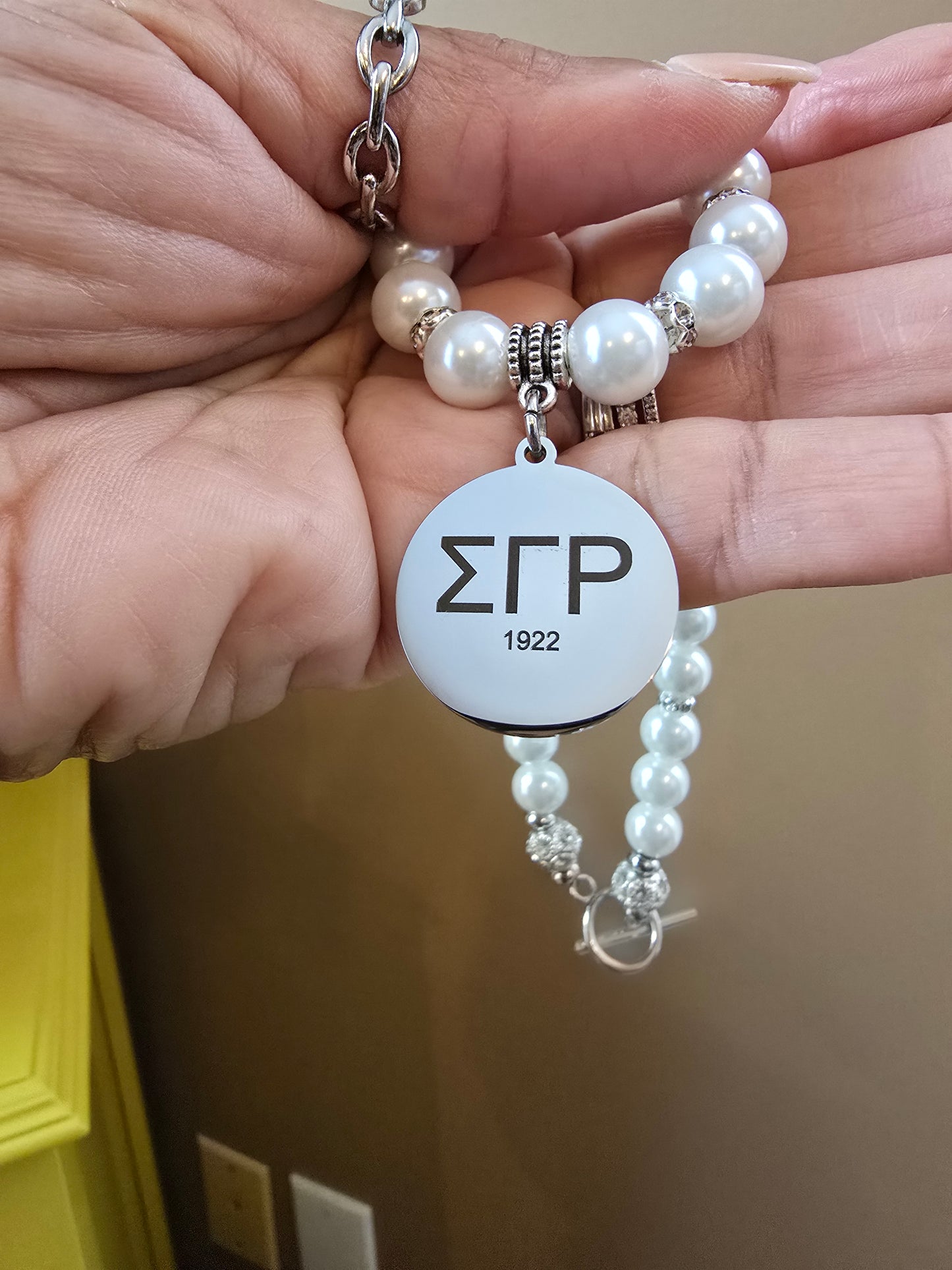 Sigma Gamma Rho Pearl Sorority Necklaces Available in Silver
