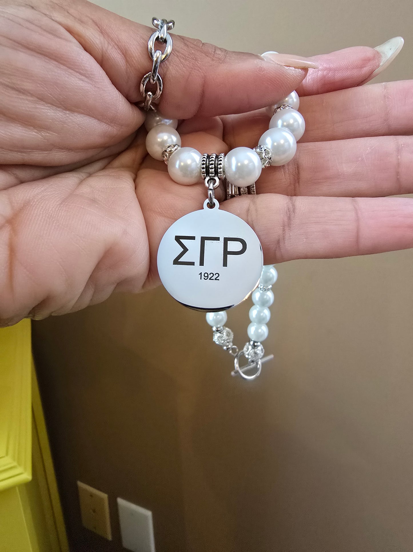 Sigma Gamma Rho Pearl Sorority Necklaces Available in Silver